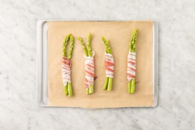 Roast bacon-wrapped asparagus