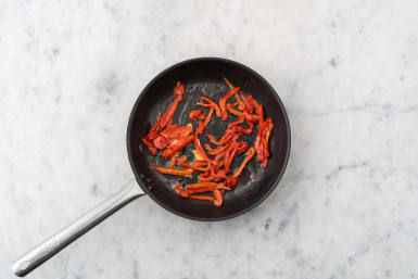 Cook shrimp and start sauce