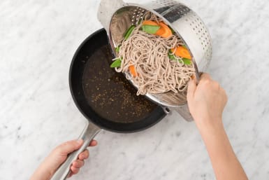 Heat up the noodles & vegetables