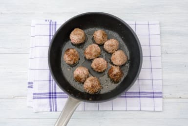 Brown the meatballs