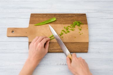 Chop the green chilli
