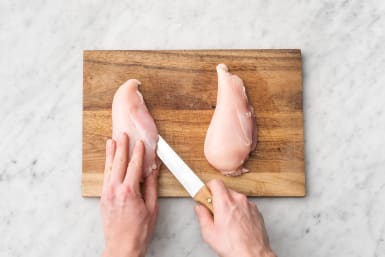 Slit the chicken breast