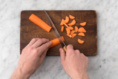 Slice the carrot into half moons