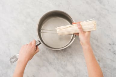Cook the udon noodles