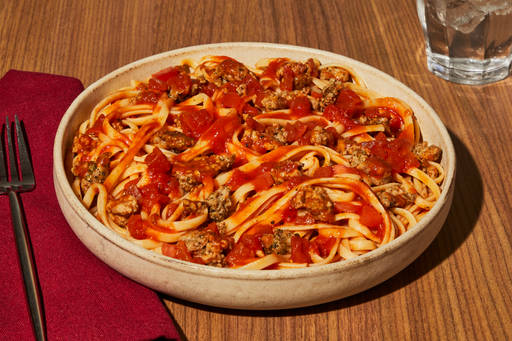 Chicken Bolognese over Linguine