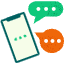 Icon of a chat bubble, representing the option of contacting customer service.