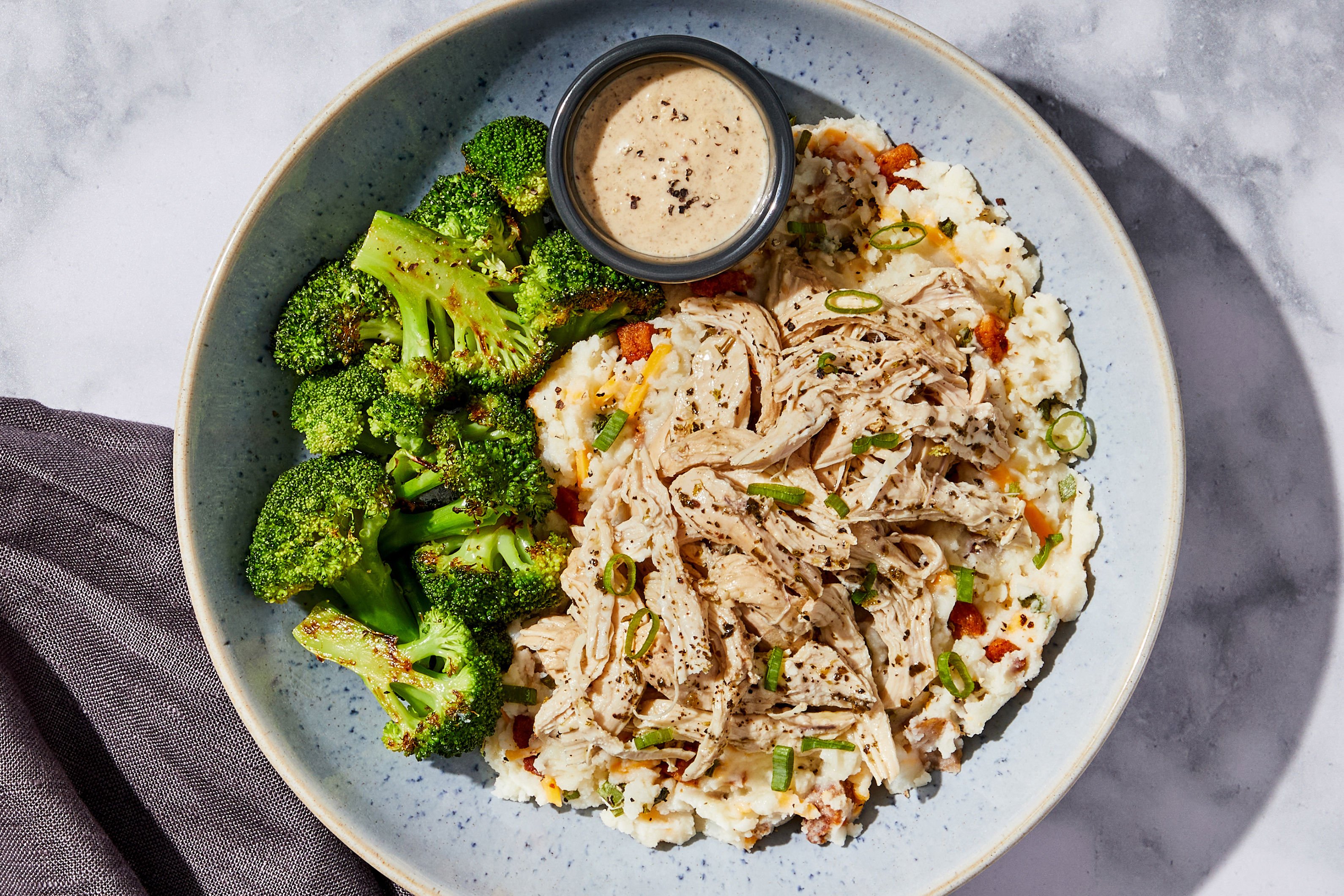 Loaded Mashed Potatoes & Shredded Chicken Recipe | HelloFresh