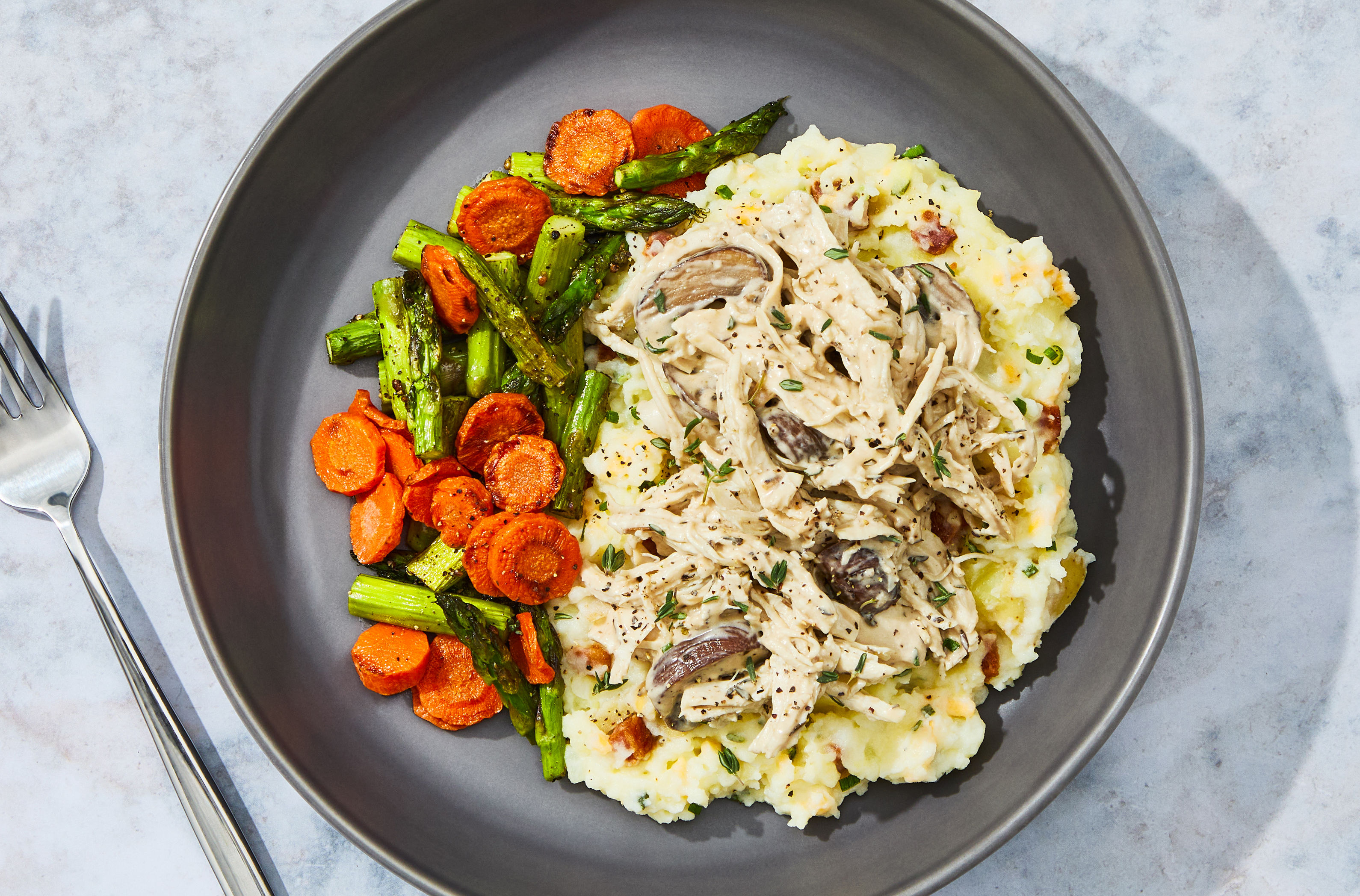 Loaded Mashed Potatoes & Shredded Chicken Recipe | HelloFresh