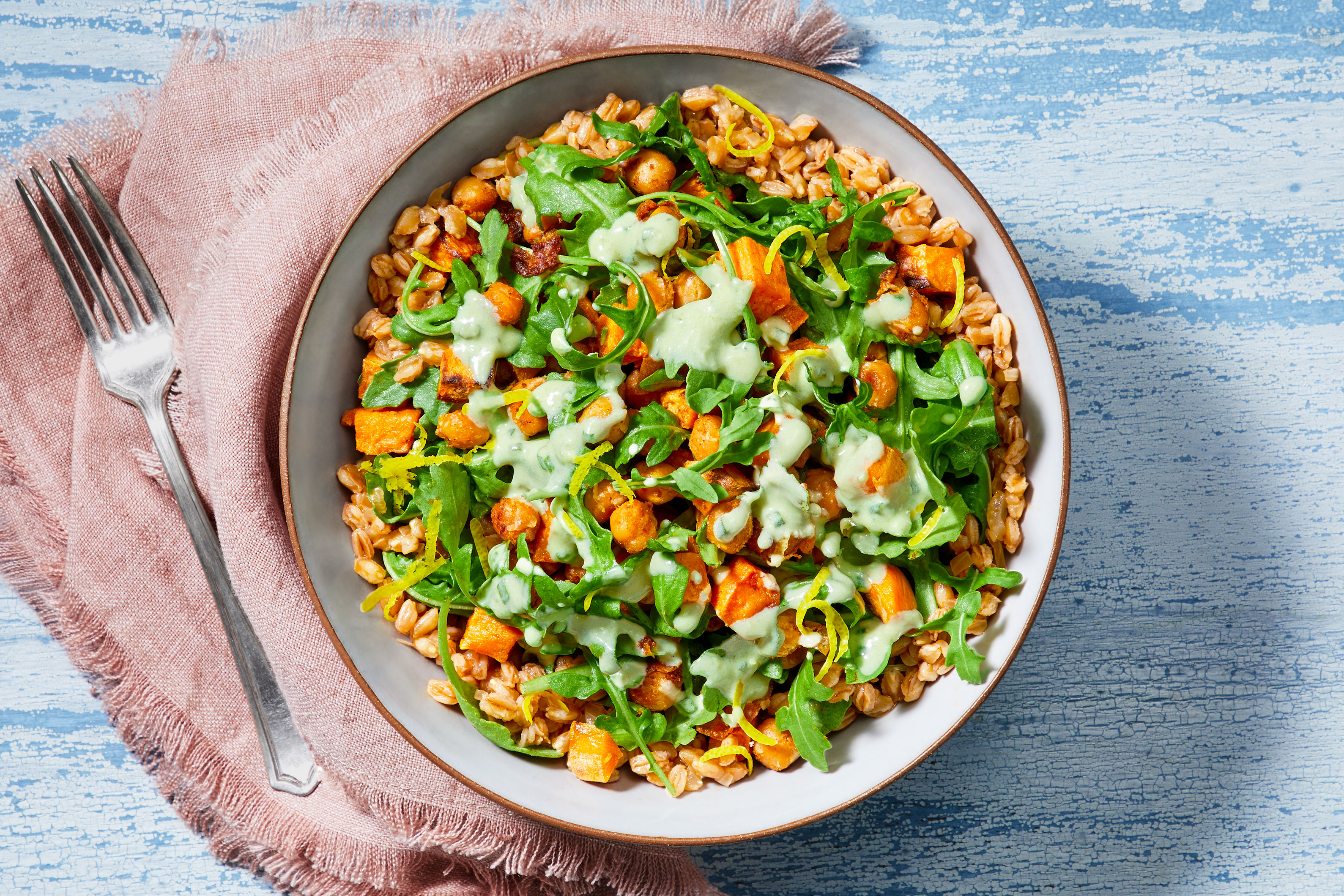 Goddess Arugula Bowl Recipe Perfect for Meal Prep