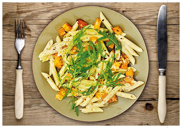 Süßkartoffel Penne-Pasta in delikater Chili-Mascarpone-Soße Rezept ...
