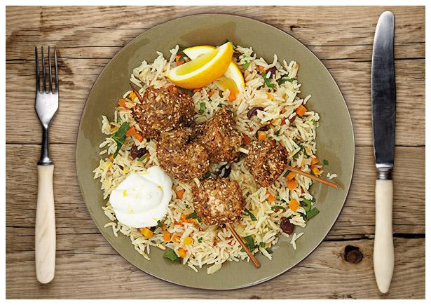 Krosse Hähnchenspieße „Dukkah“ Rezept | HelloFresh