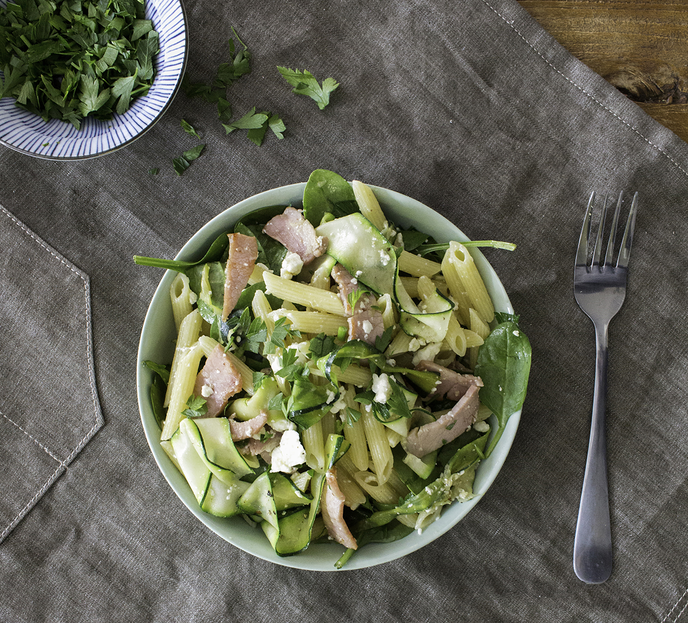 Bacon, Zucchini & Fetta Pasta Recipe | HelloFresh