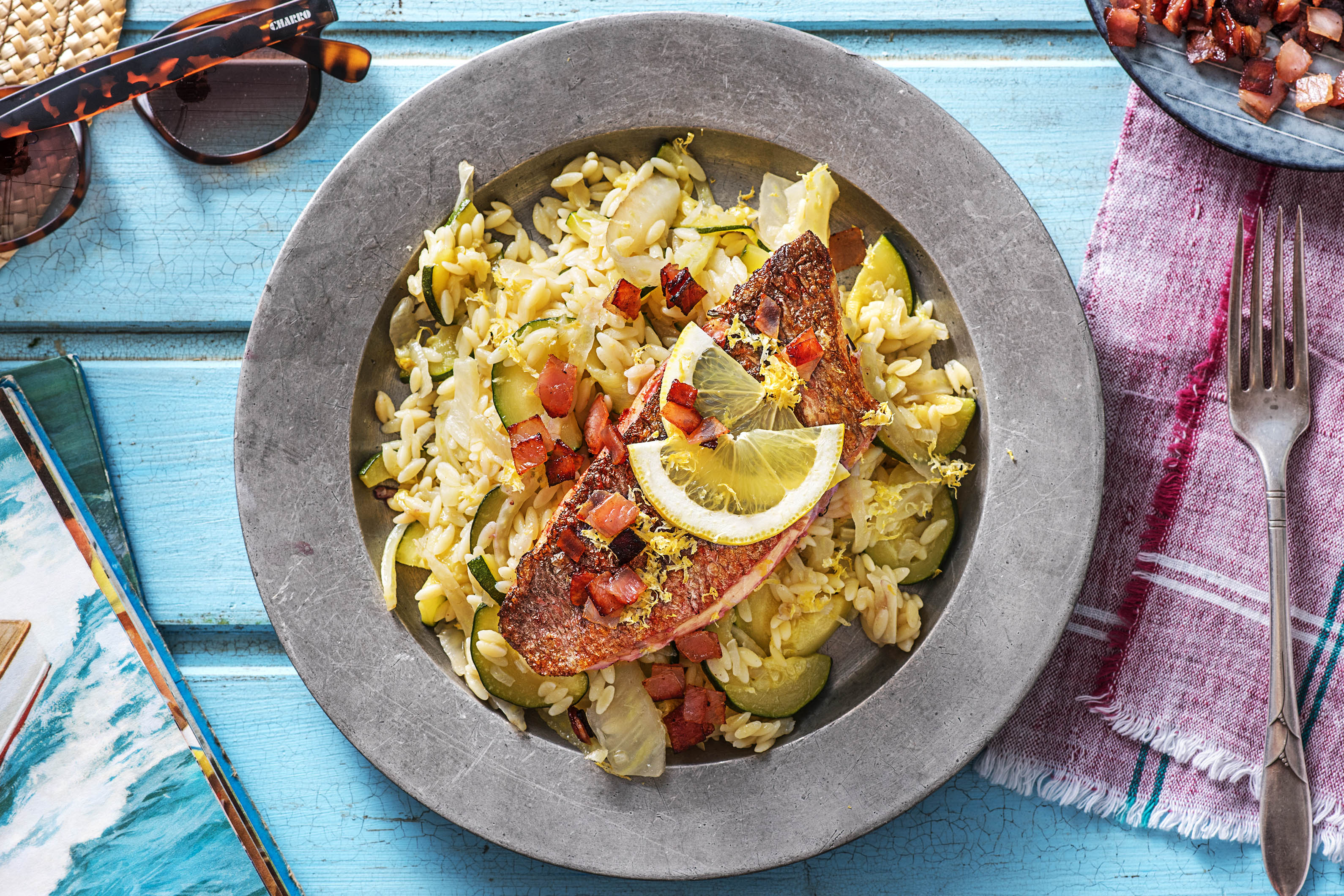 Sebatse Risotto d'orzo au filet de sébaste Recette | HelloFresh