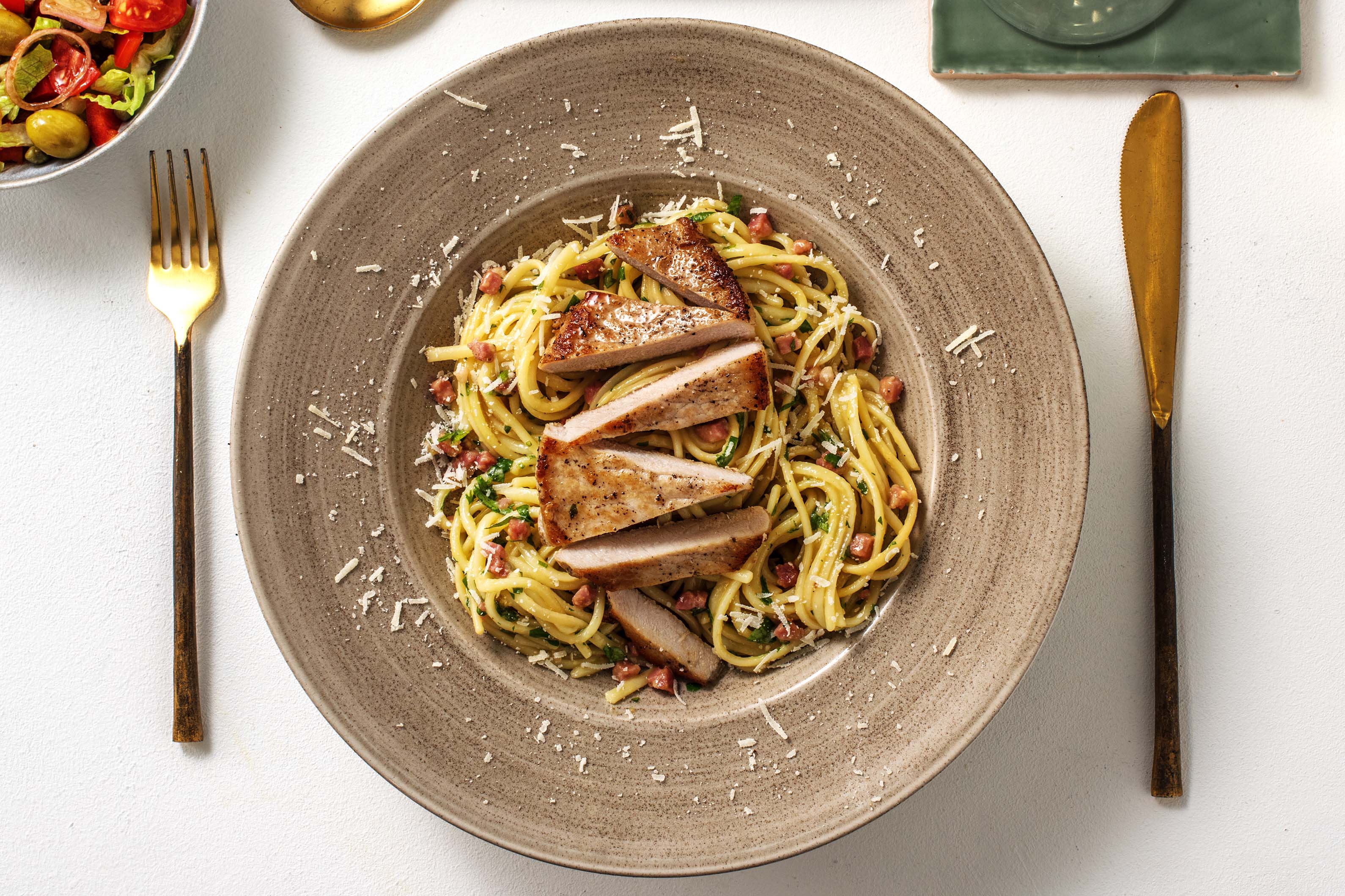 Spaghetti alla Carbonara au filet de porc Recette HelloFresh