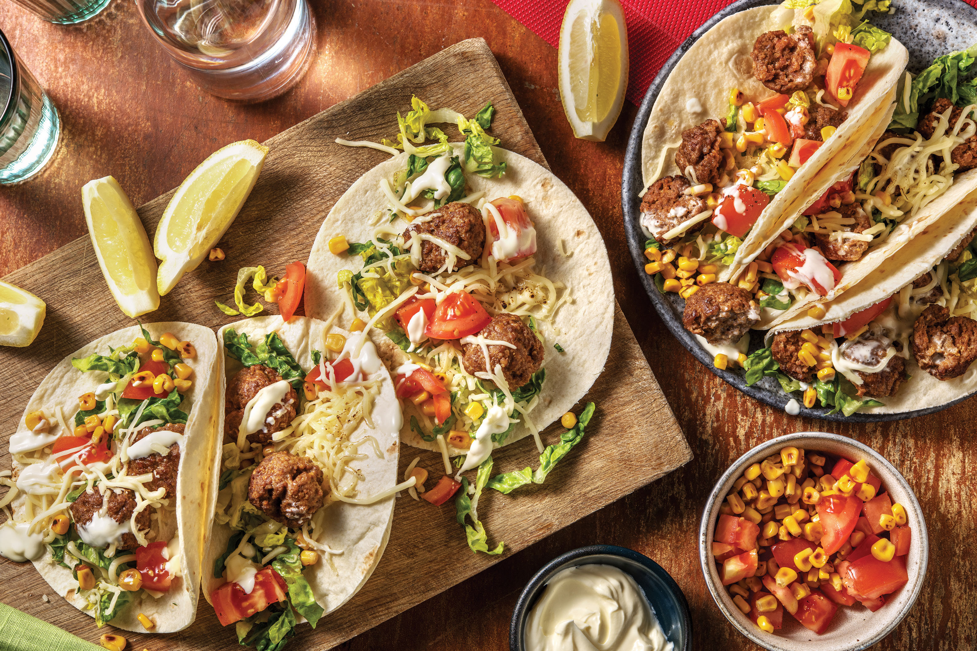 TexMex Beef Meatball and Charred Corn Tacos Recipe HelloFresh