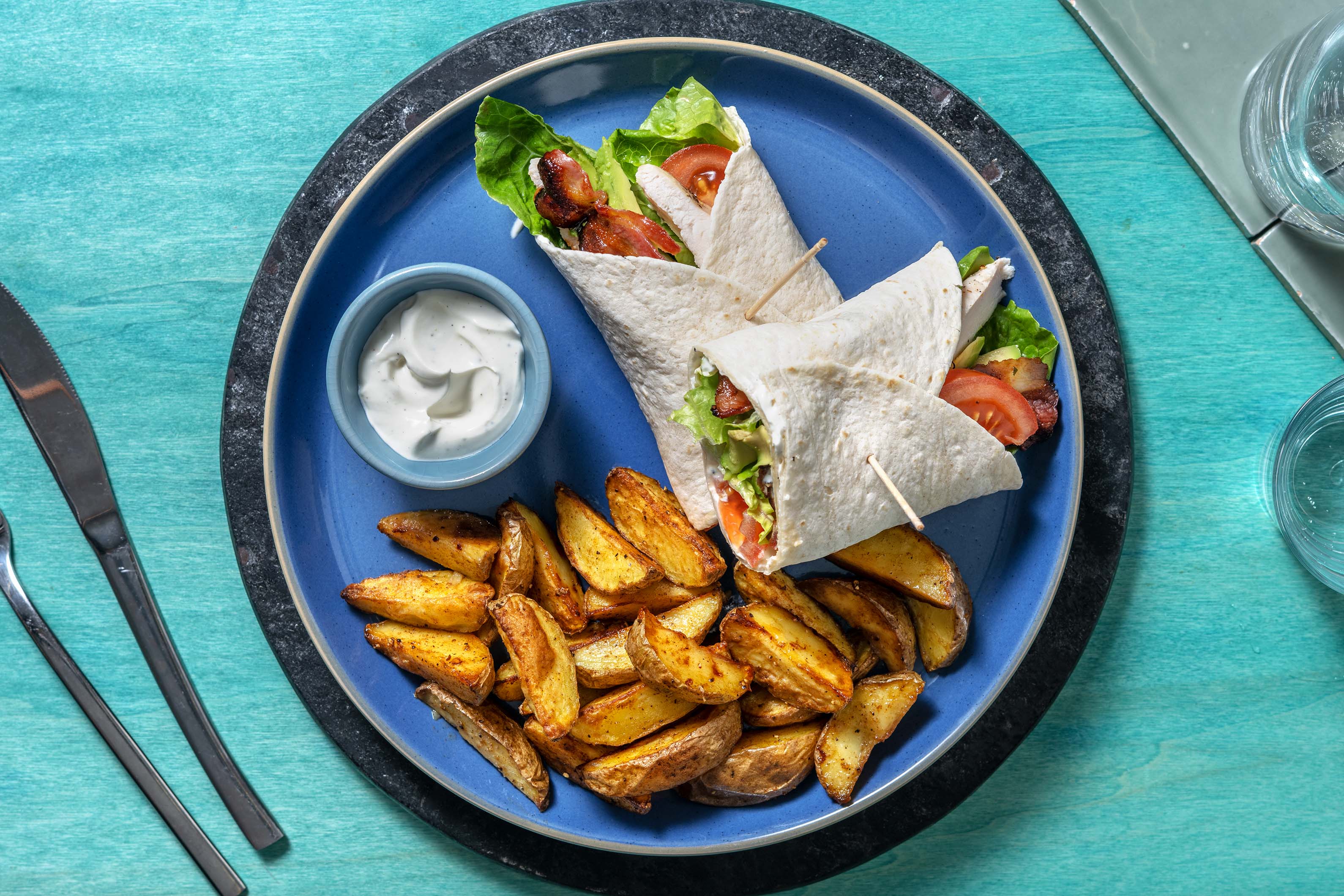 Hähnchen-Wrap mit karamellisiertem Bacon Rezept | HelloFresh