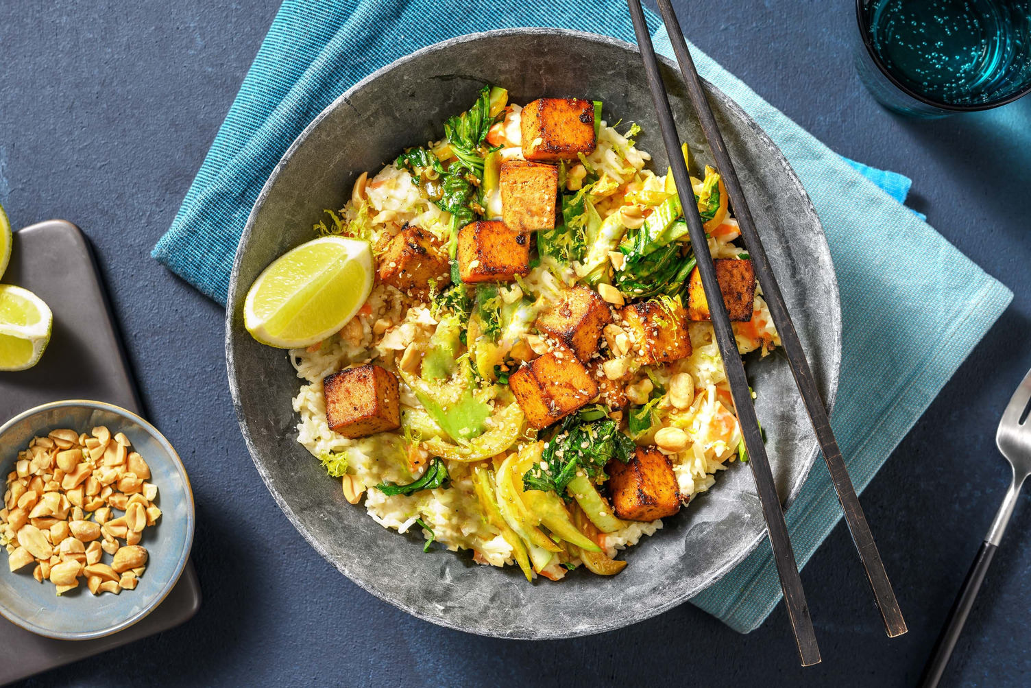 Rijst met kokosmelk en gebakken tofu Recept HelloFresh