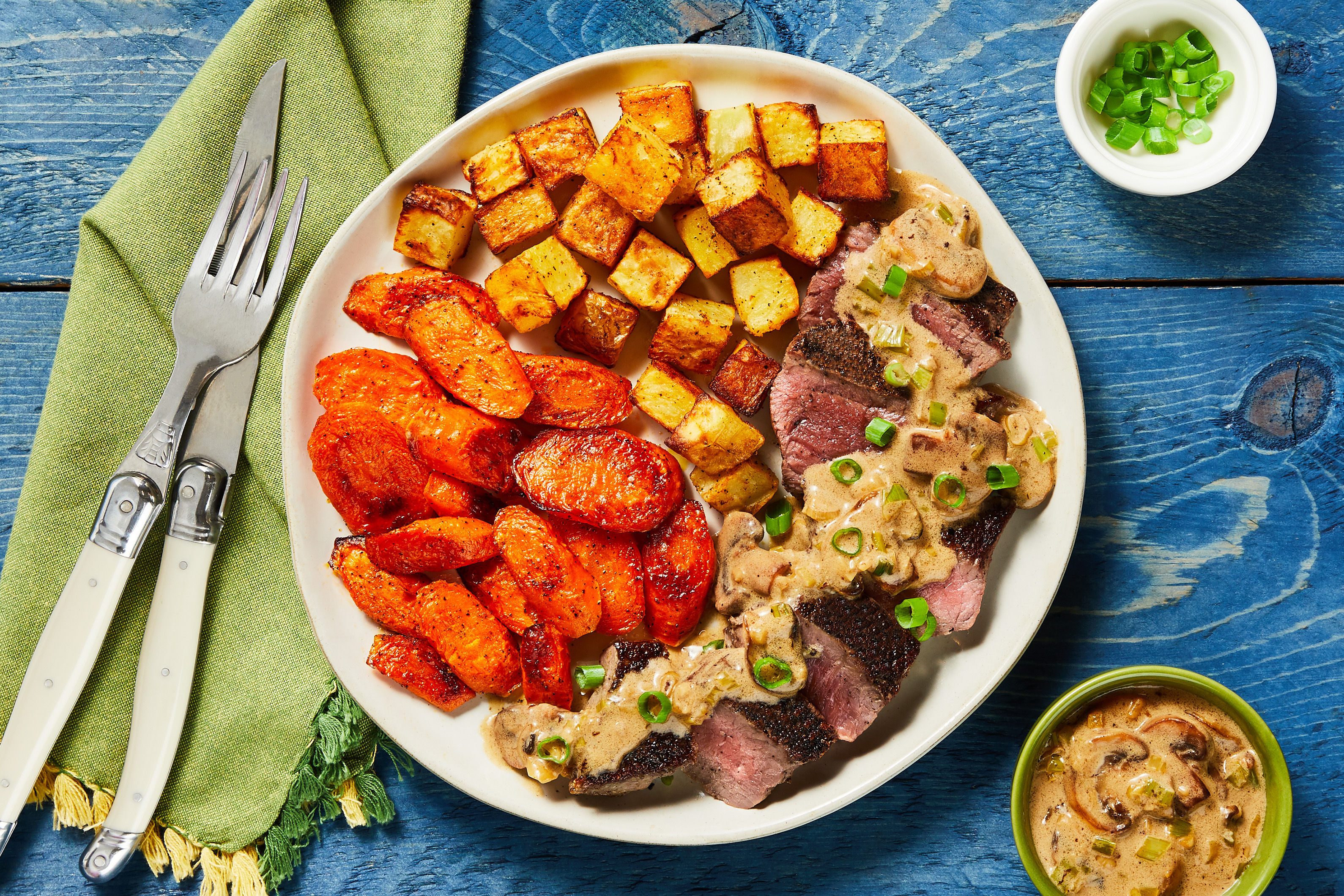Steak with Mushroom Cream Sauce