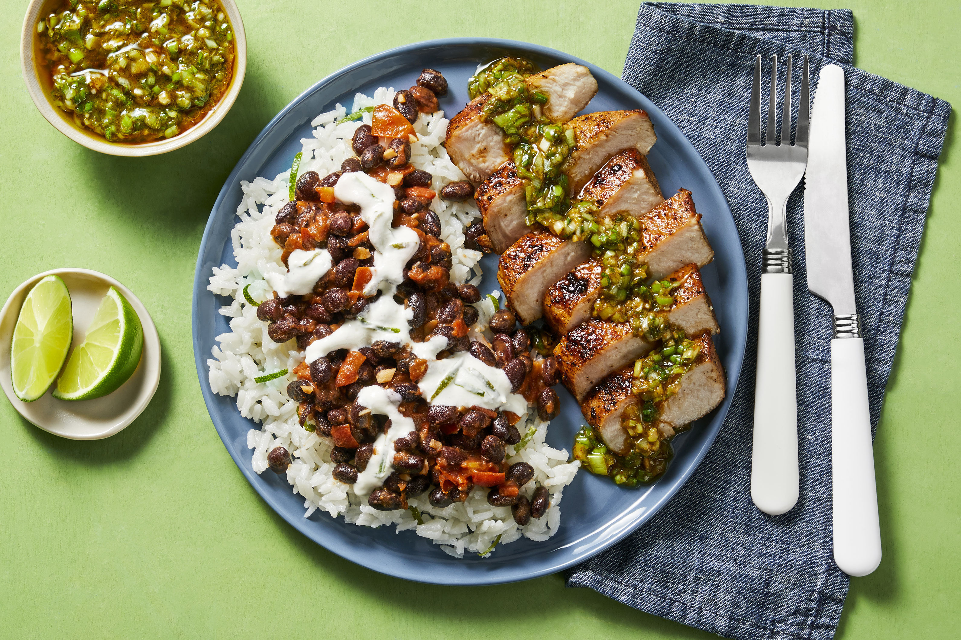 Pork Chops with Zesty Green Onion Salsa