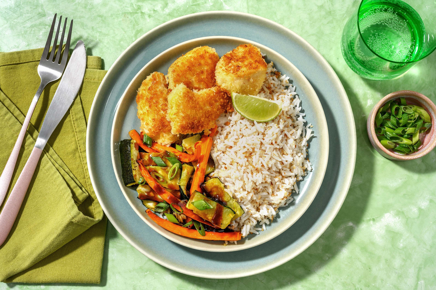 Panko-Hähnchennuggets mit Kokosreis Rezept | HelloFresh