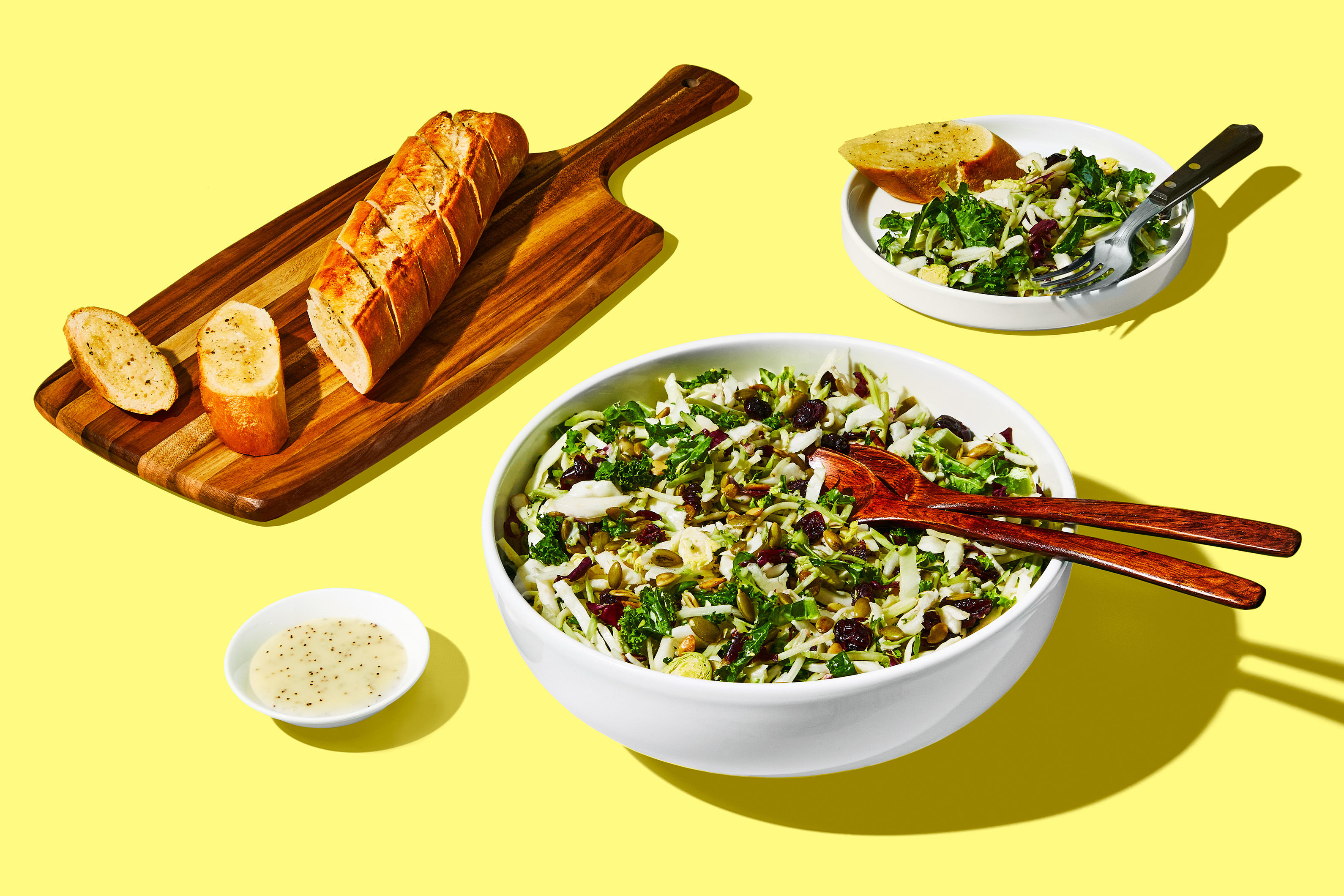 Garlic Bread & Sweet Kale Salad Recipe HelloFresh