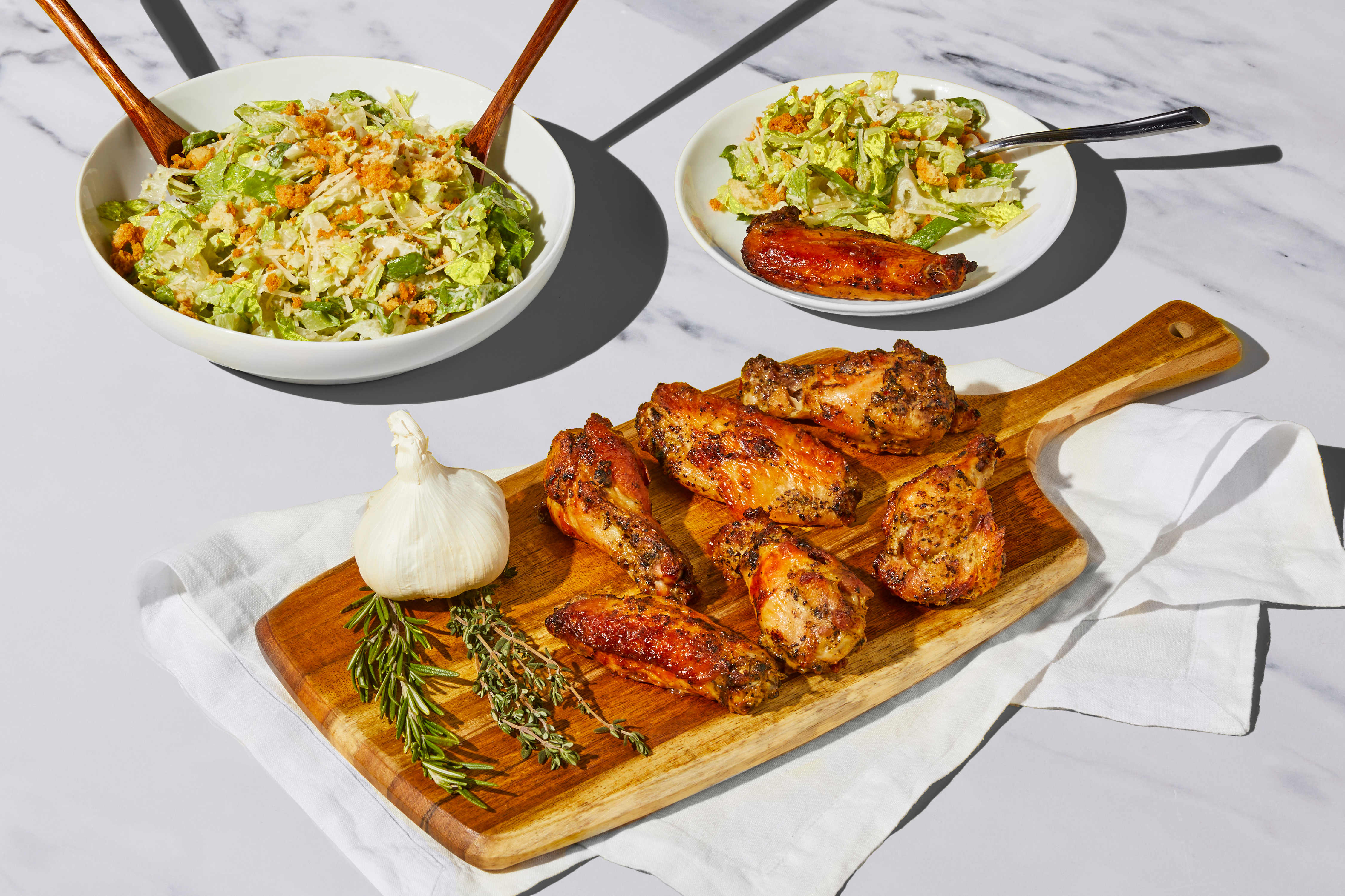 Chicken Wings & Caesar Salad Recipe HelloFresh