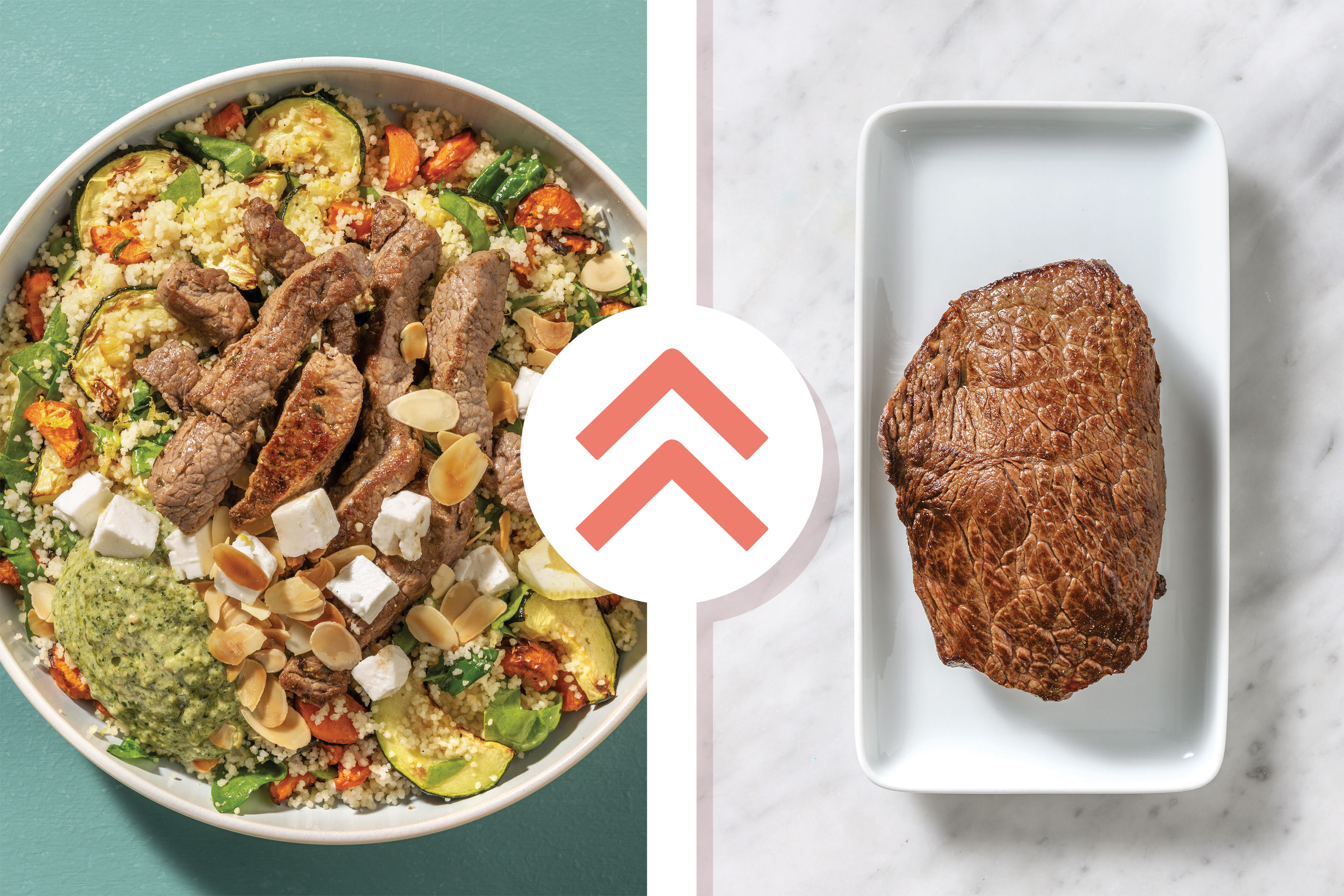 Easy Mediterranean Beef & Roast Veggie Couscous Recipe HelloFresh