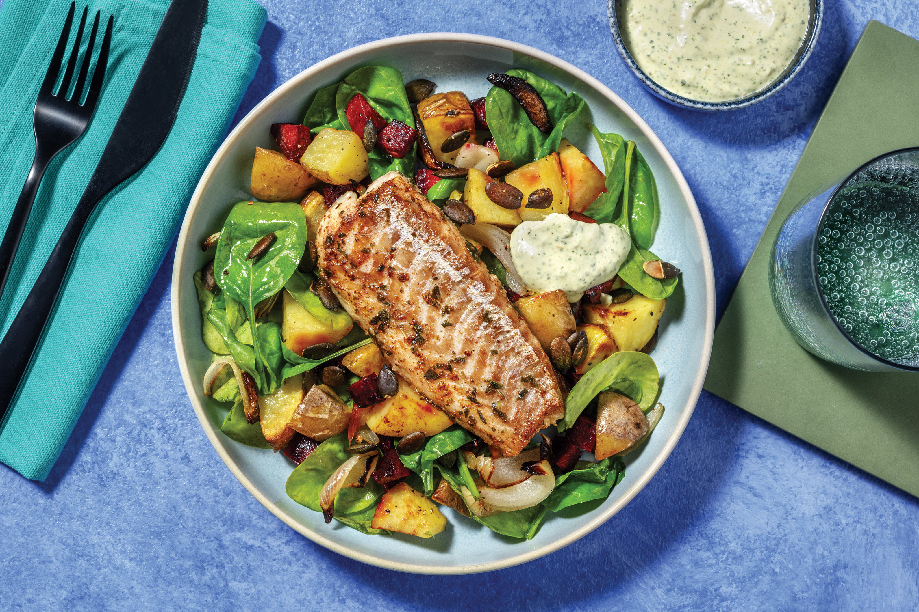Tuscan-Style Fish & Roast Veggie Toss Recipe | HelloFresh