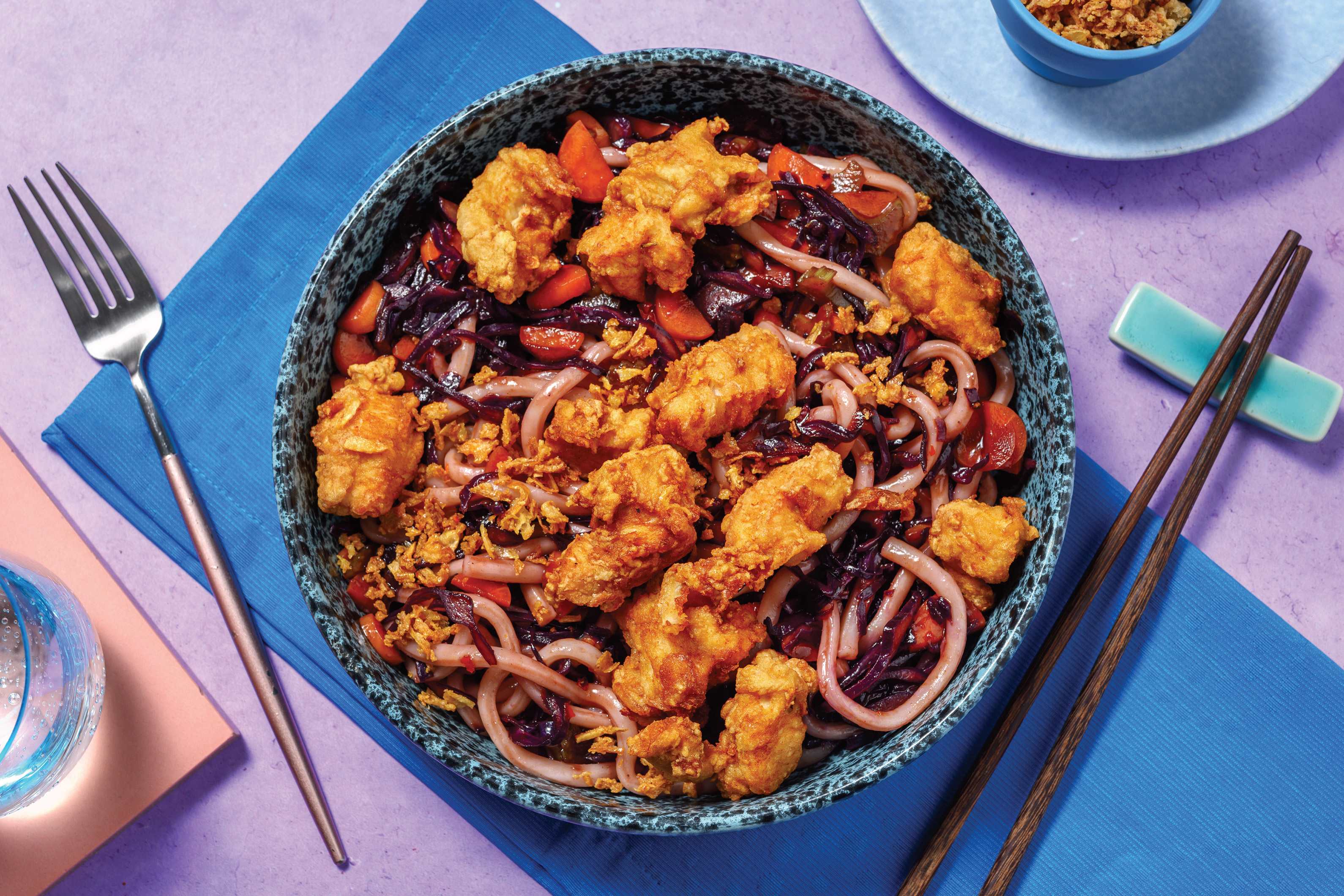 Quick Asian Crispy Chicken & Veggie Udon Noodles Recipe HelloFresh