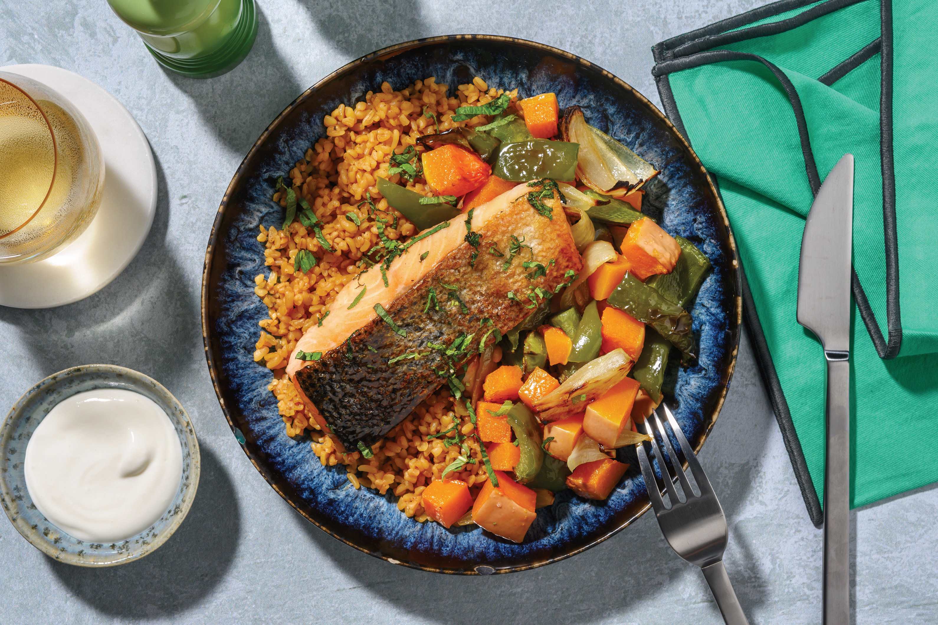 HoneyGlazed Salmon & CapsicumPumpkin Toss Recipe HelloFresh