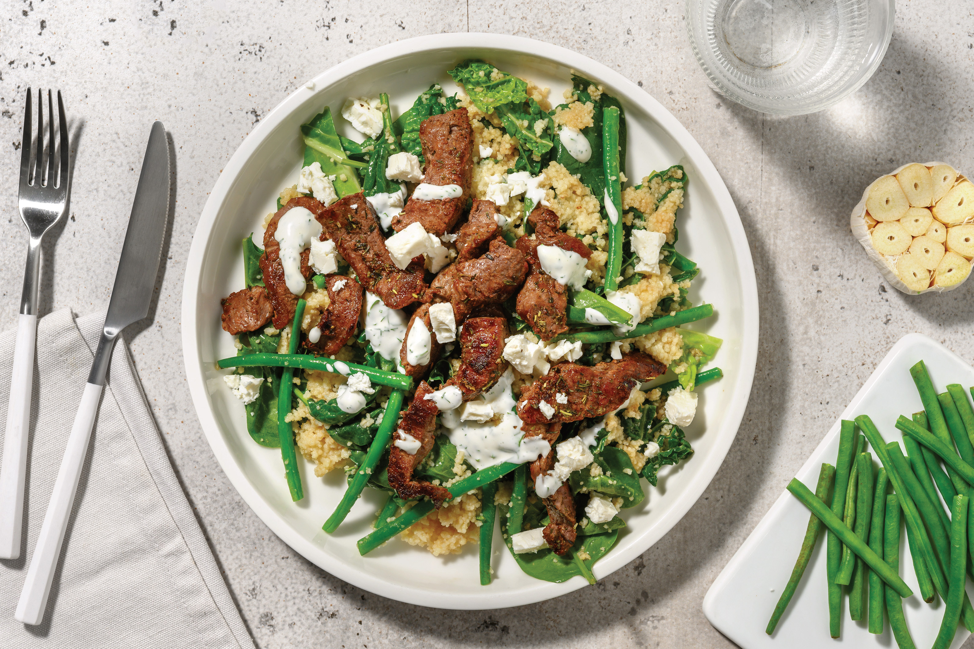 Herby Italian Beef & Green Veggie Couscous Recipe | HelloFresh