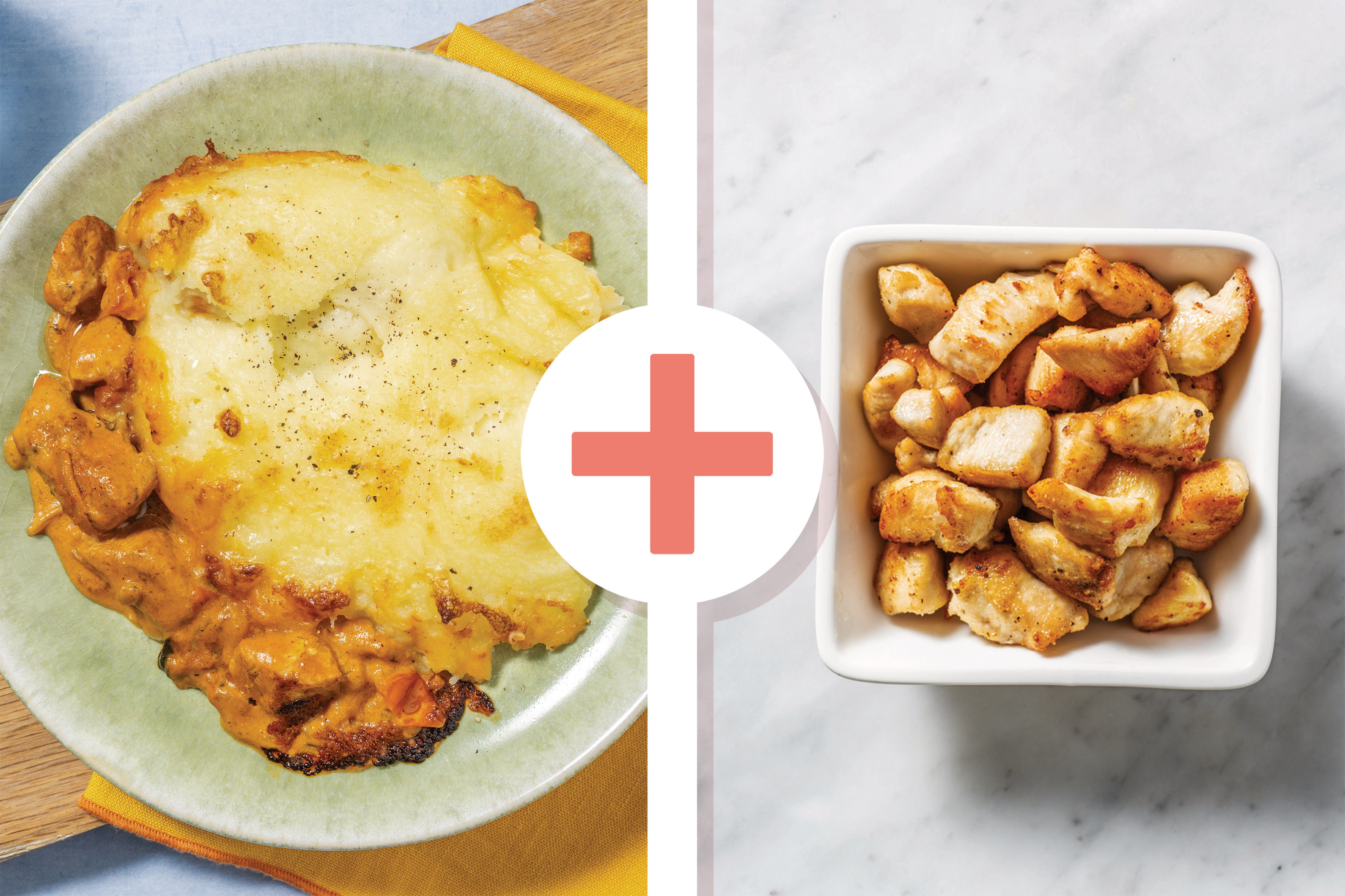 Double Chicken & Veggie Korma Curry Pie Recipe HelloFresh