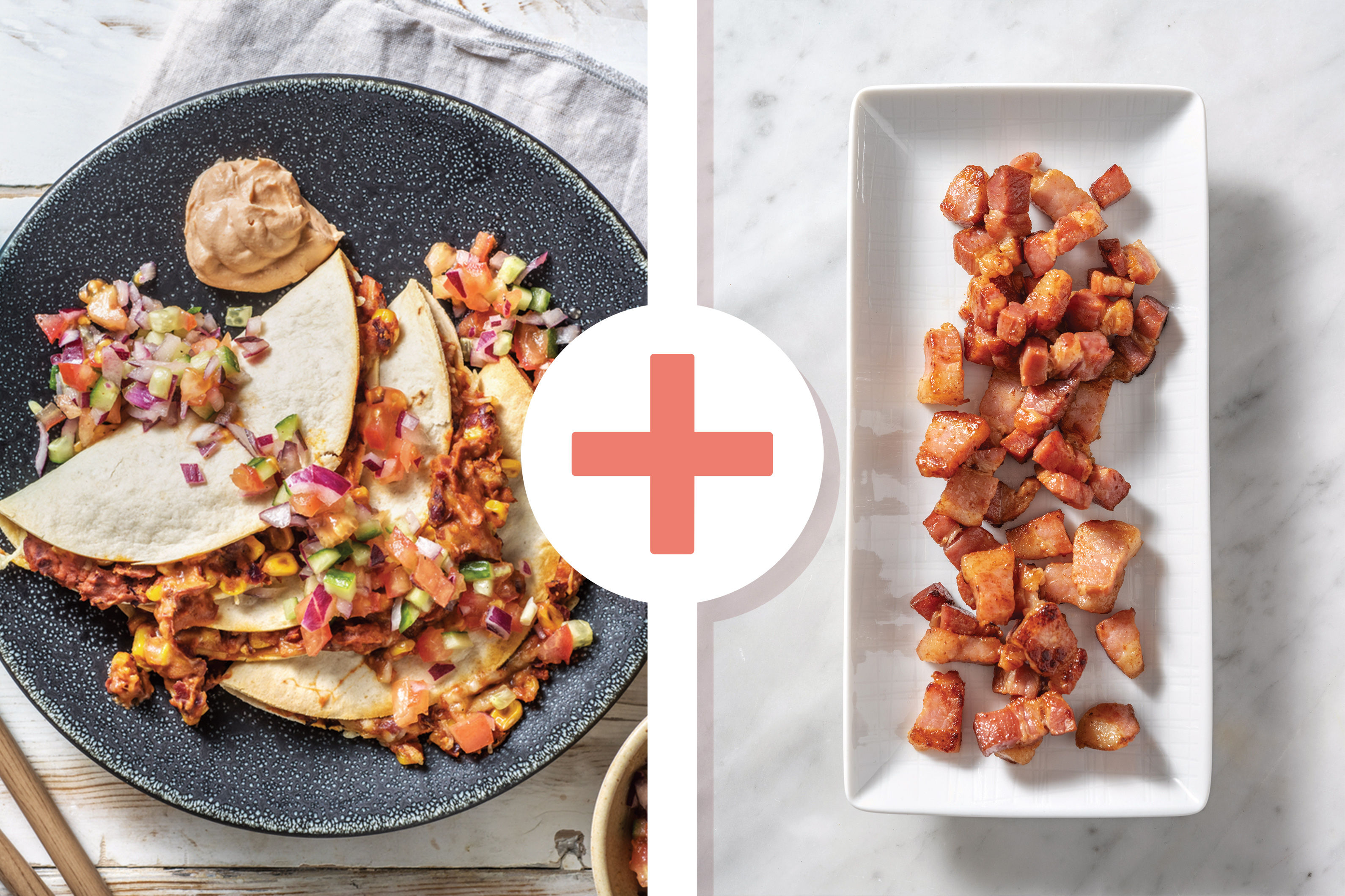 Cheesy Kidney Bean & Bacon Quesadillas Recipe HelloFresh