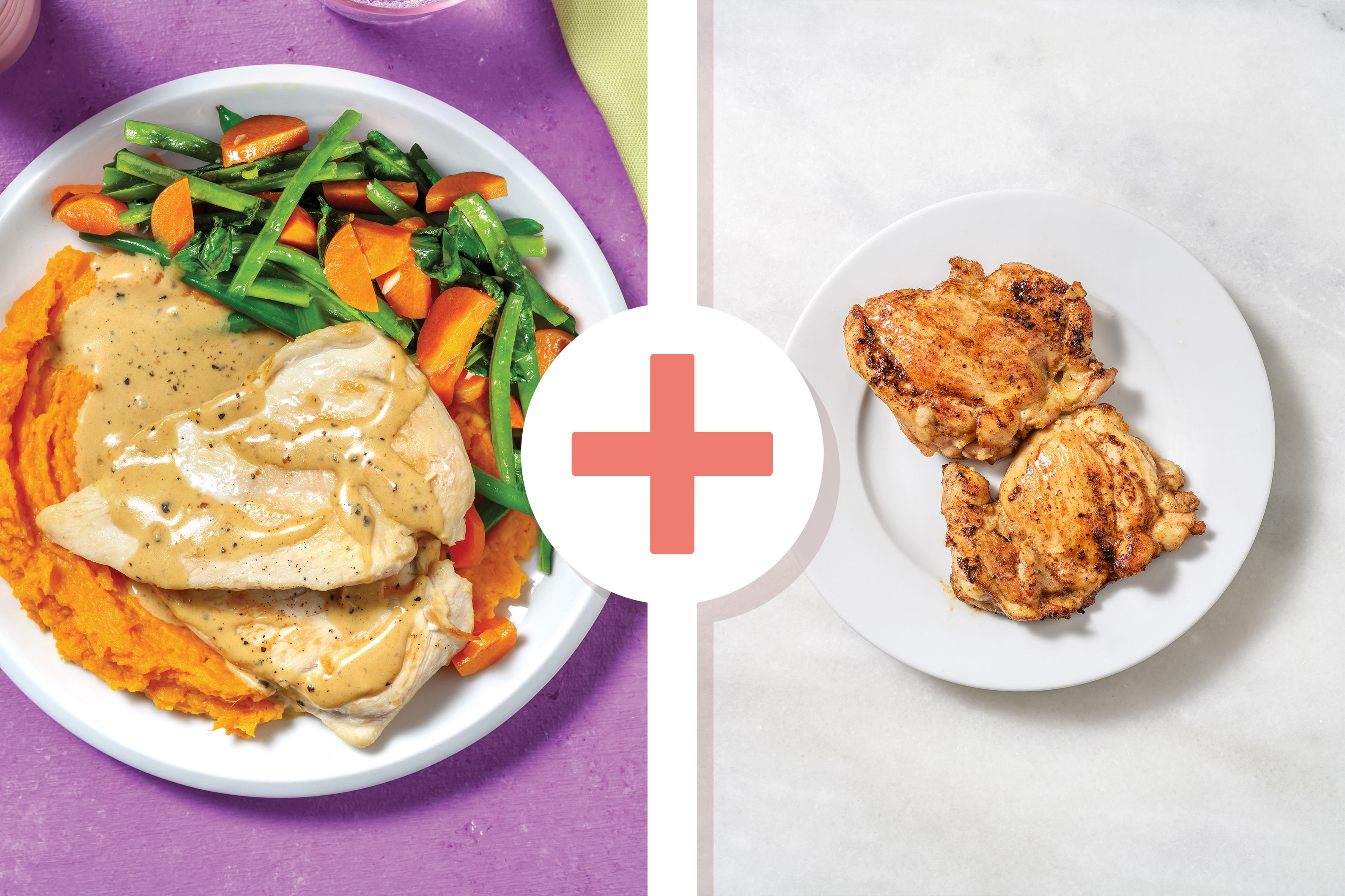 Quick Double Chicken & Creamy Peppercorn Sauce Recipe HelloFresh