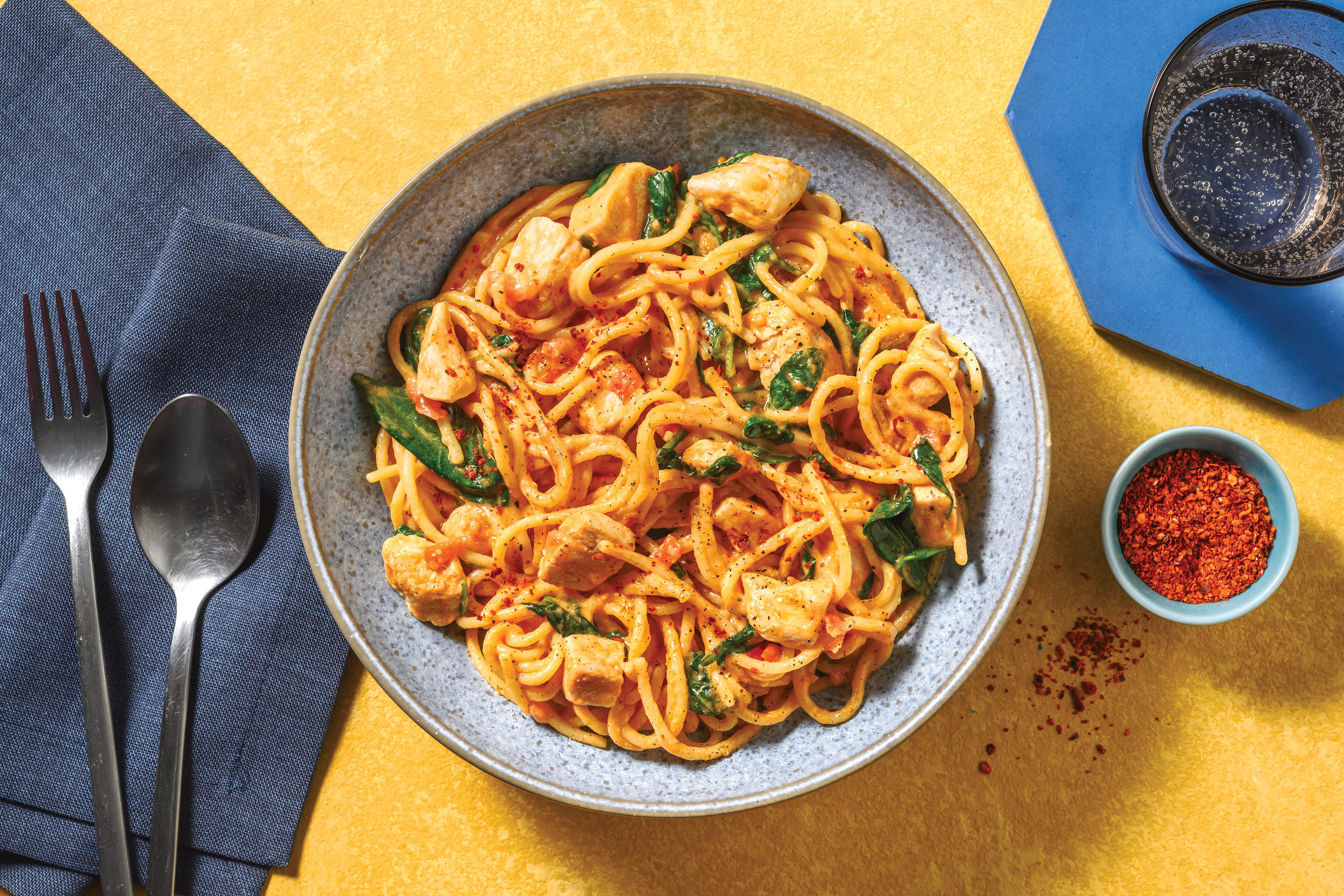 Double Quick Creamy Chicken Spaghetti Recipe HelloFresh