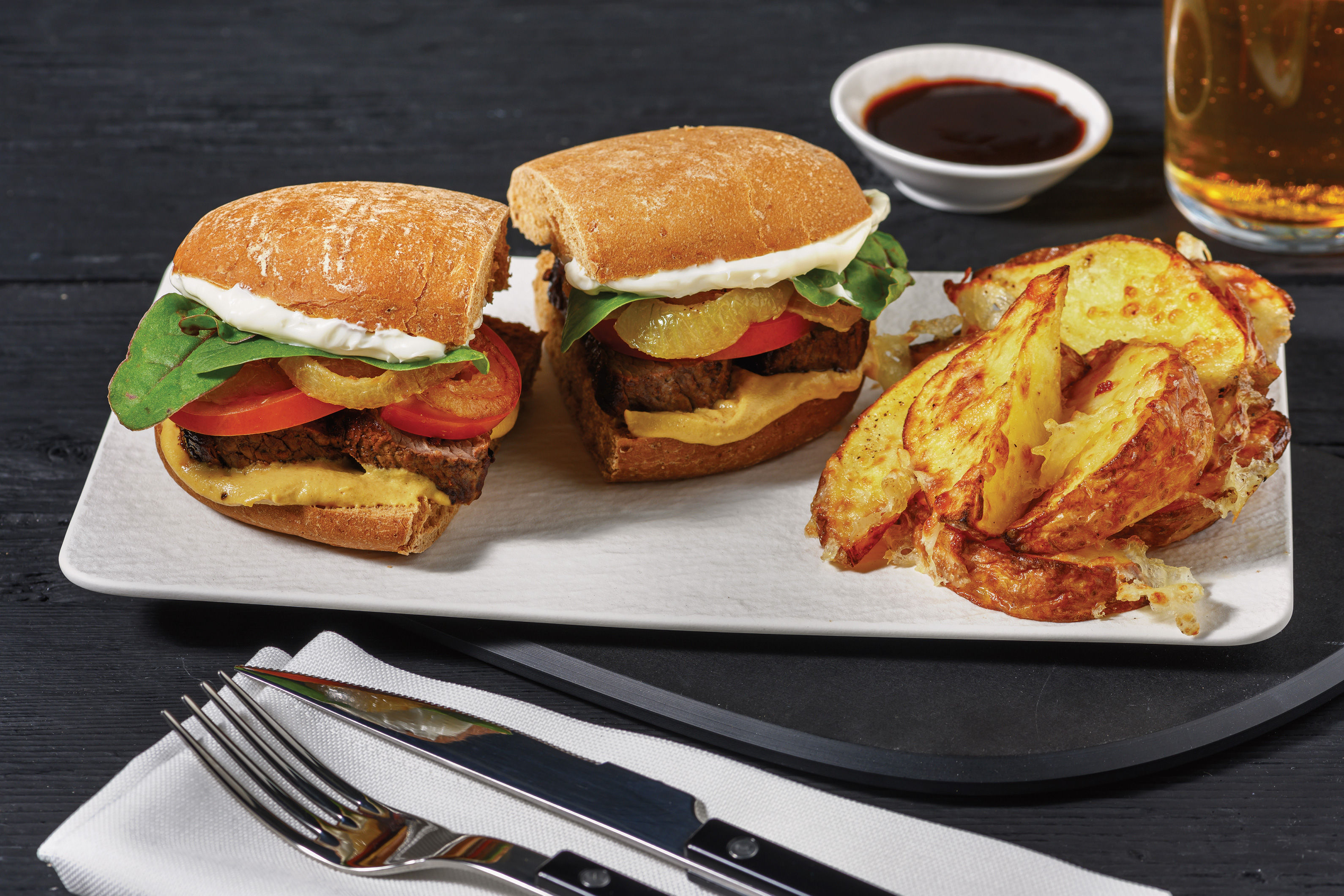 Peppercorn Steak, Onion Ring & Gravy Subs Recipe HelloFresh