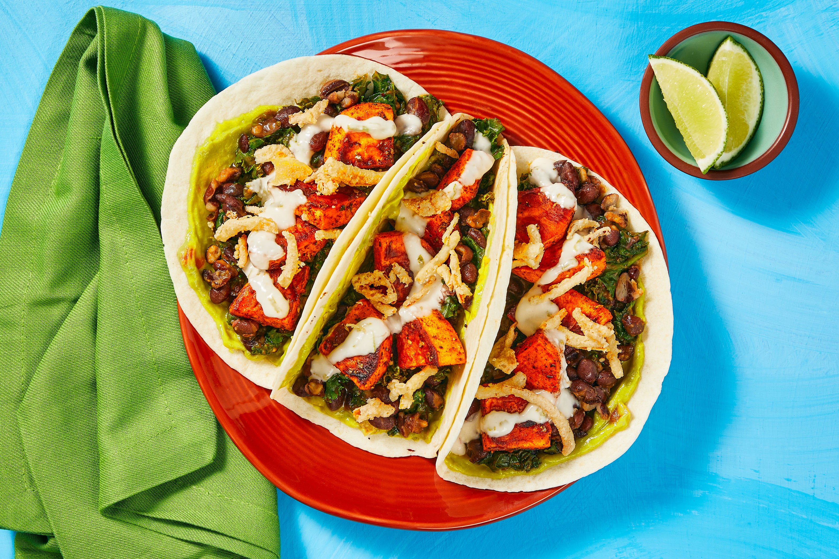 Chicken, Sweet Potato & Kale Tacos
