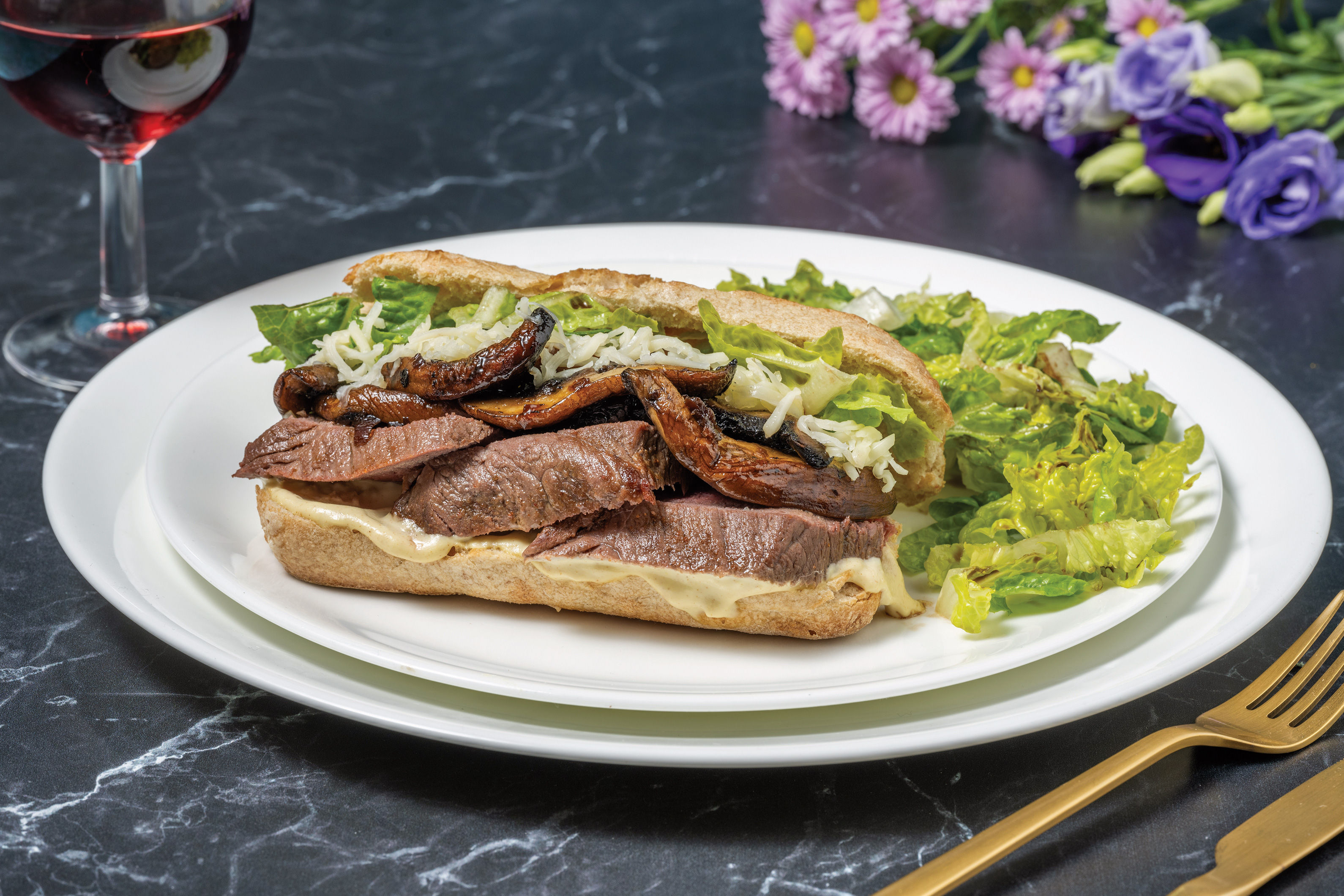 Beef Steak, Smoked Cheddar & Mushroom Subs Recipe | HelloFresh