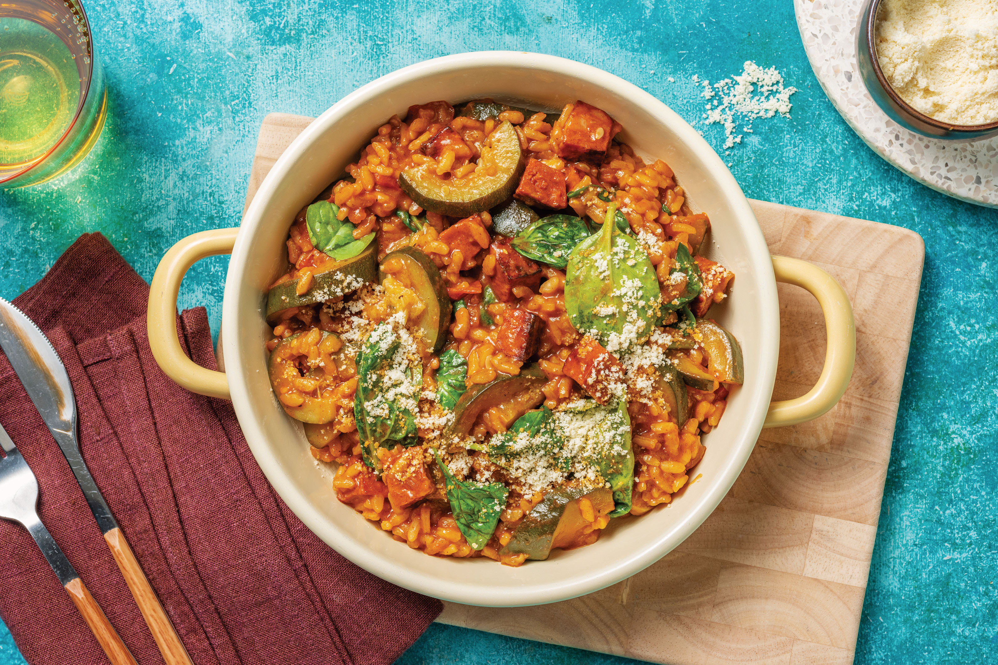 Nan's Nostalgic Chorizo & Mushroom Risotto Recipe | HelloFresh