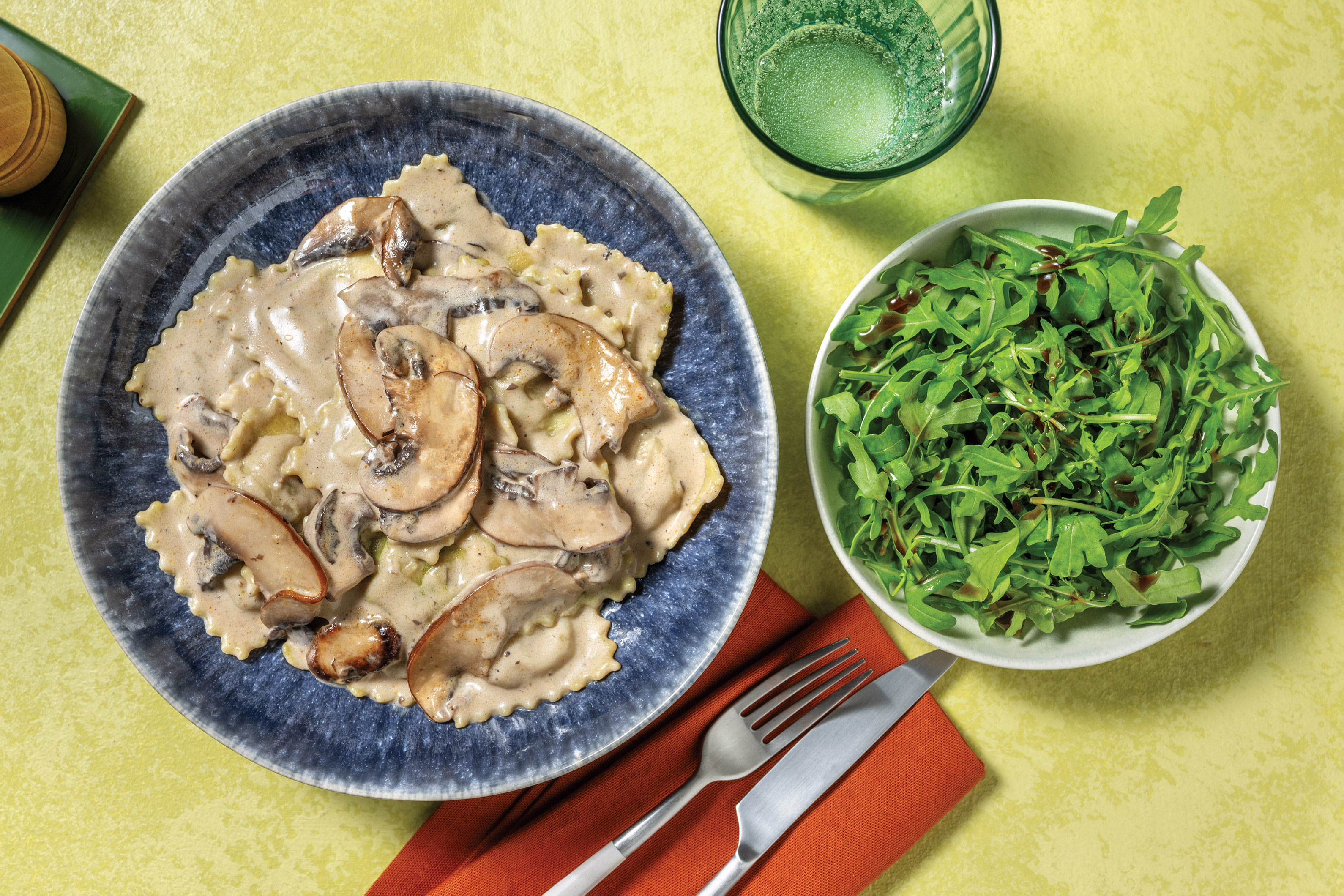 PlantBased Ravioli & Creamy Mushroom Sauce Recipe HelloFresh