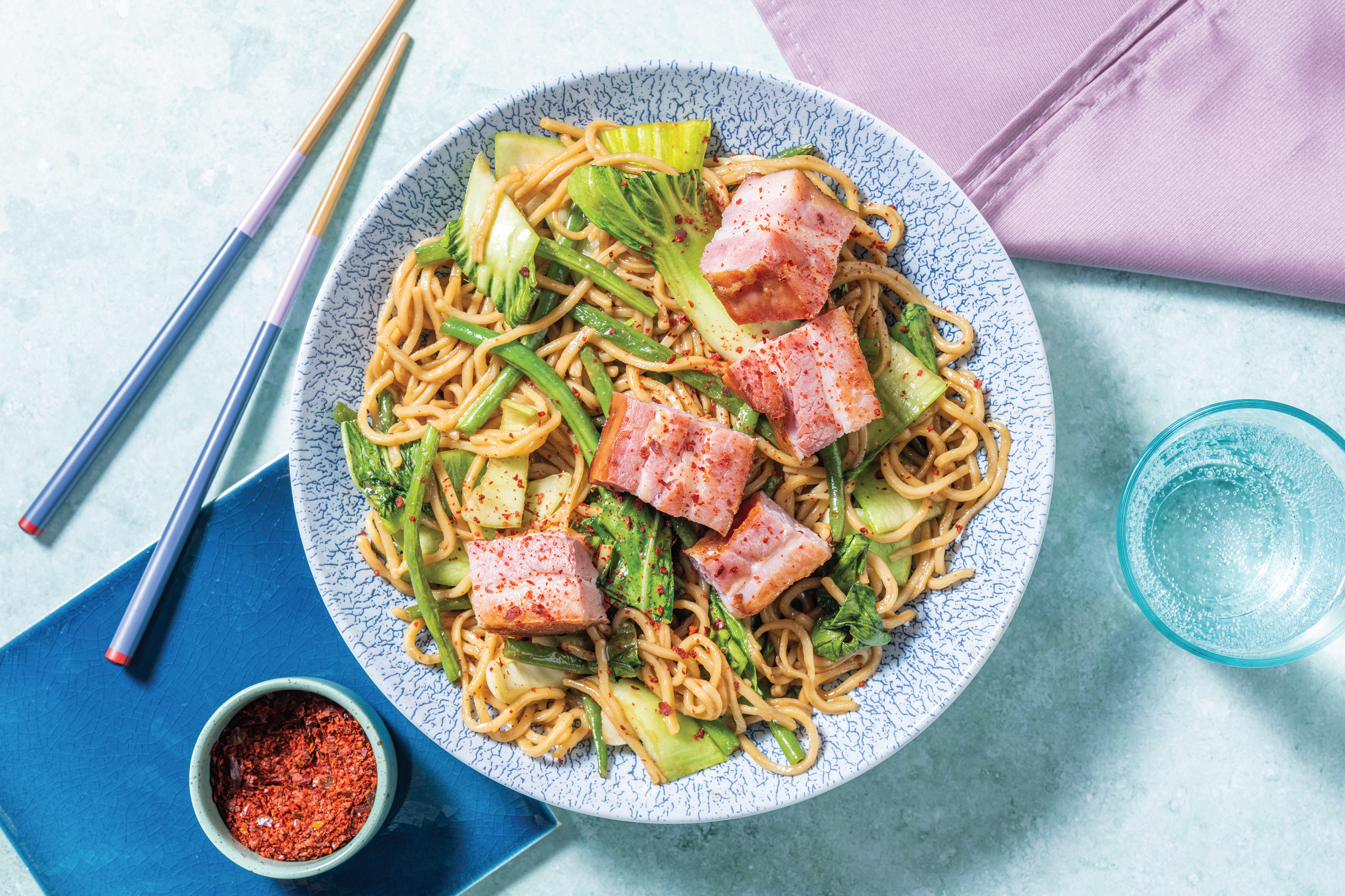 Thai-Style Crispy Pork & Egg Noodles Recipe | HelloFresh