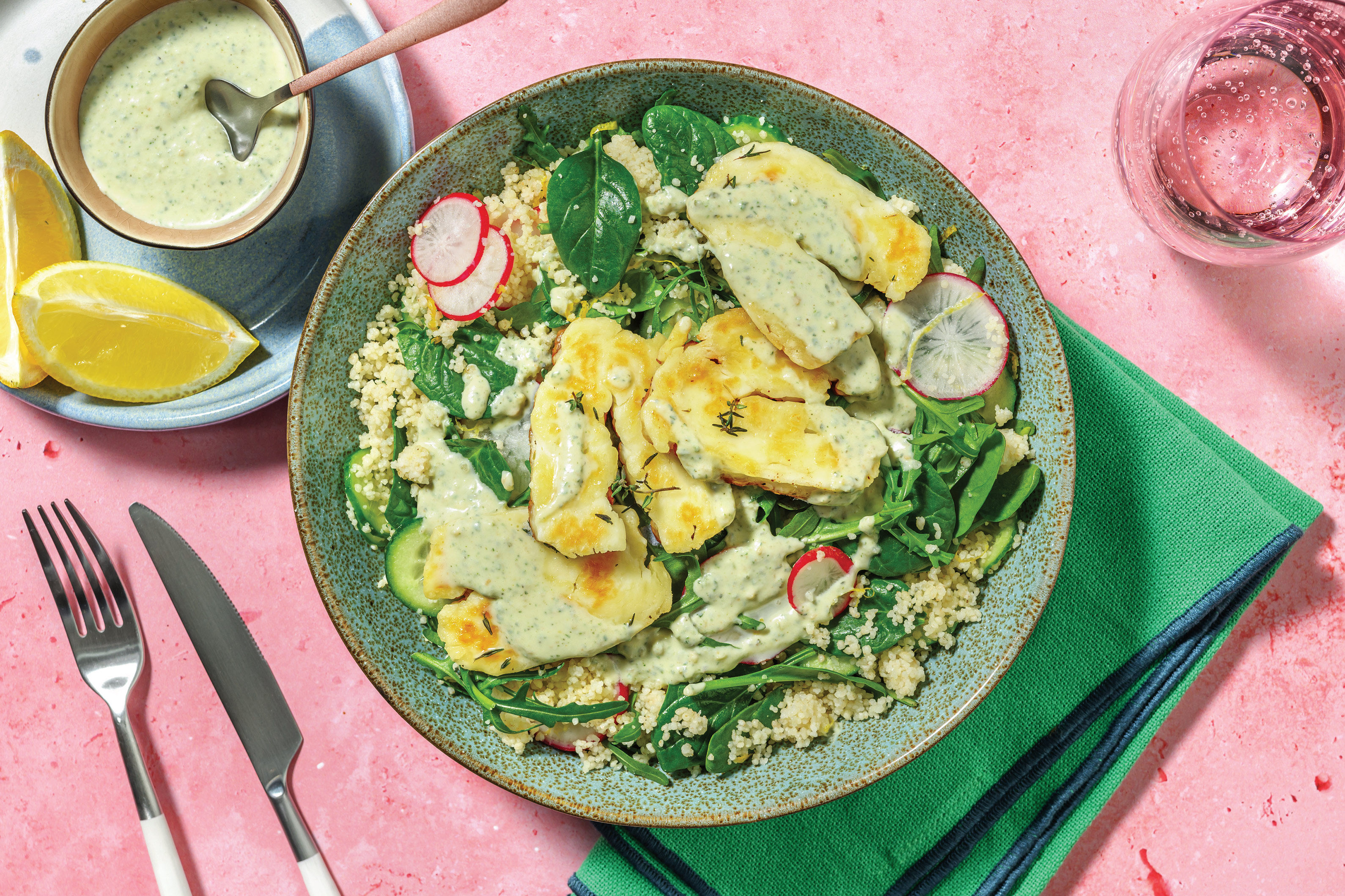 Honey Haloumi, Chicken & Wholemeal Couscous Salad Recipe HelloFresh