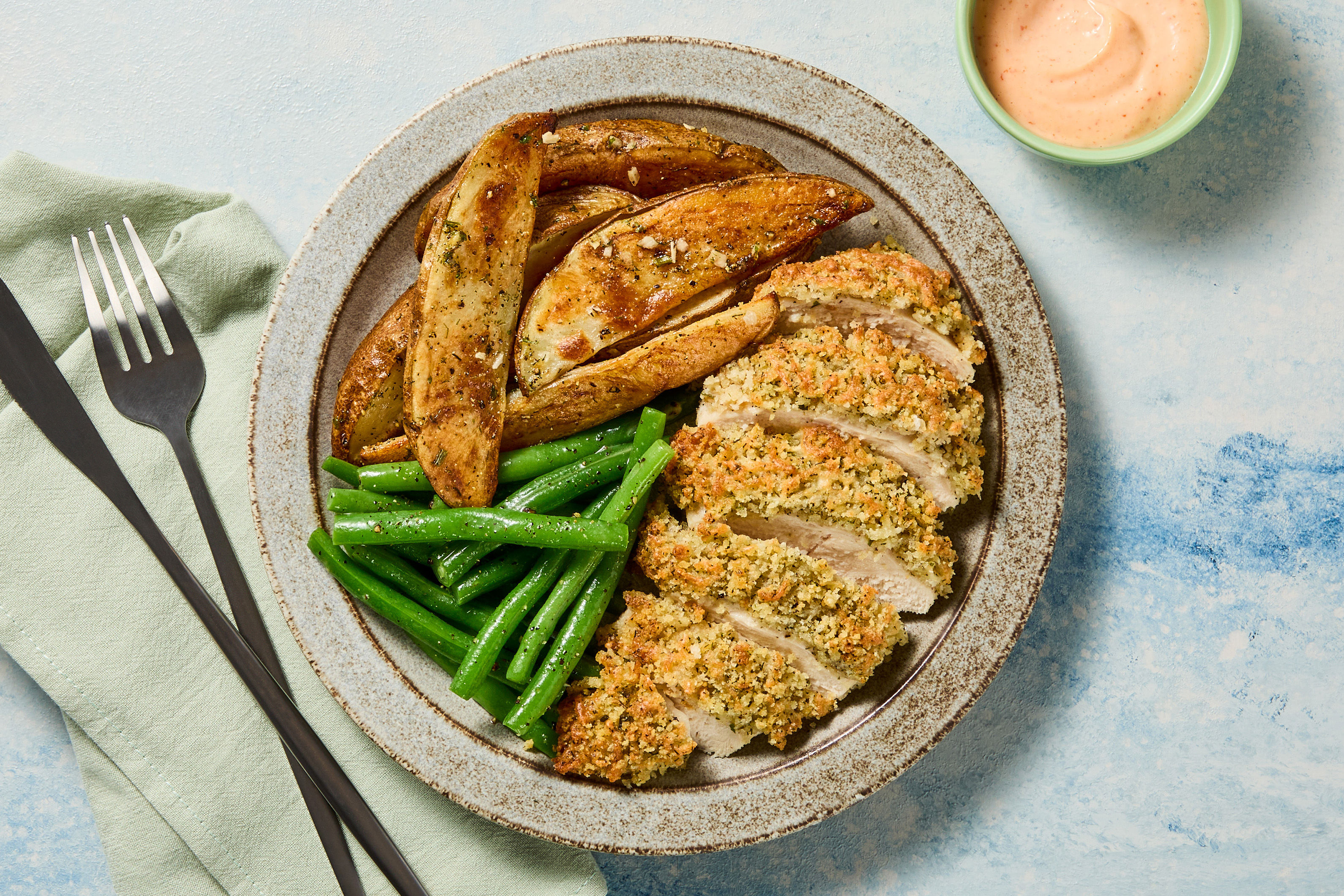 Sheet Pan Monterey Jack Un Fried Chicken Hellofresh