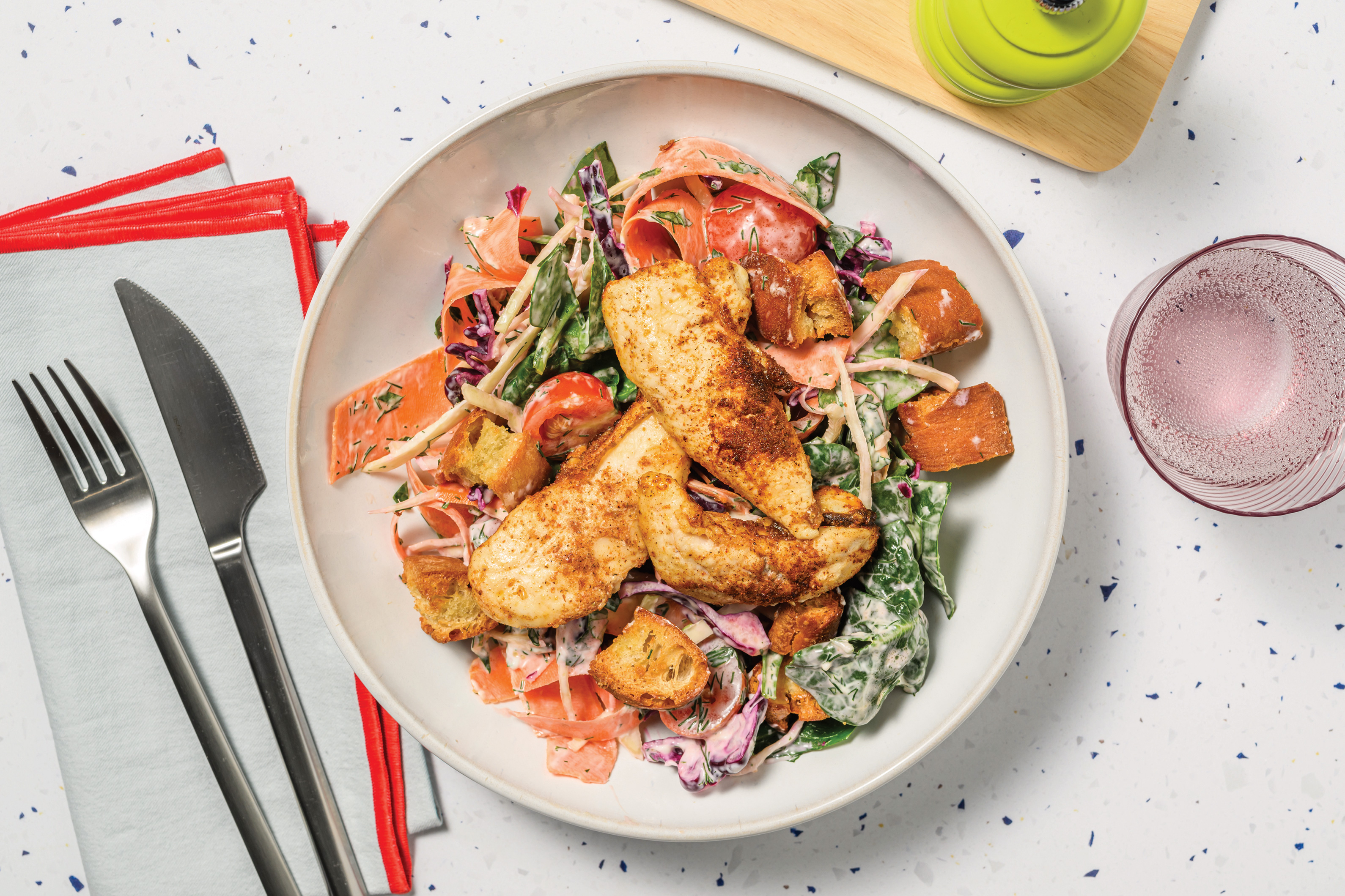 Double Aussie Chicken Tenders & Rainbow Salad Recipe | HelloFresh