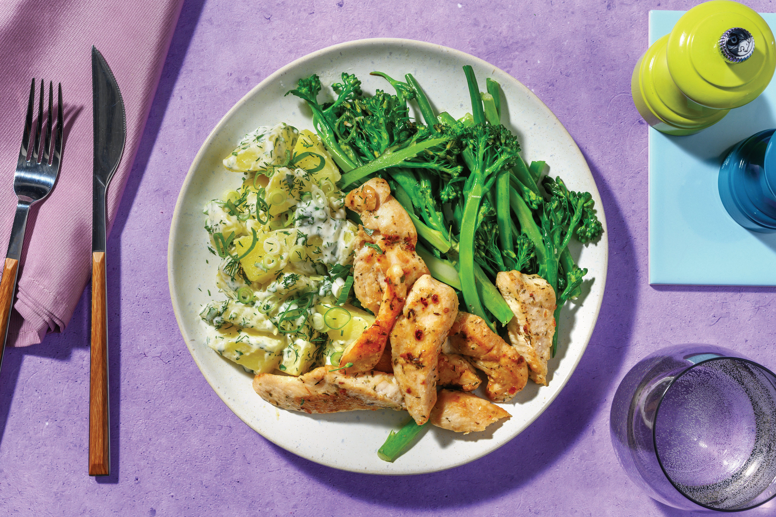 Double Herby Honey Chicken & Garlic Greens Recipe | HelloFresh