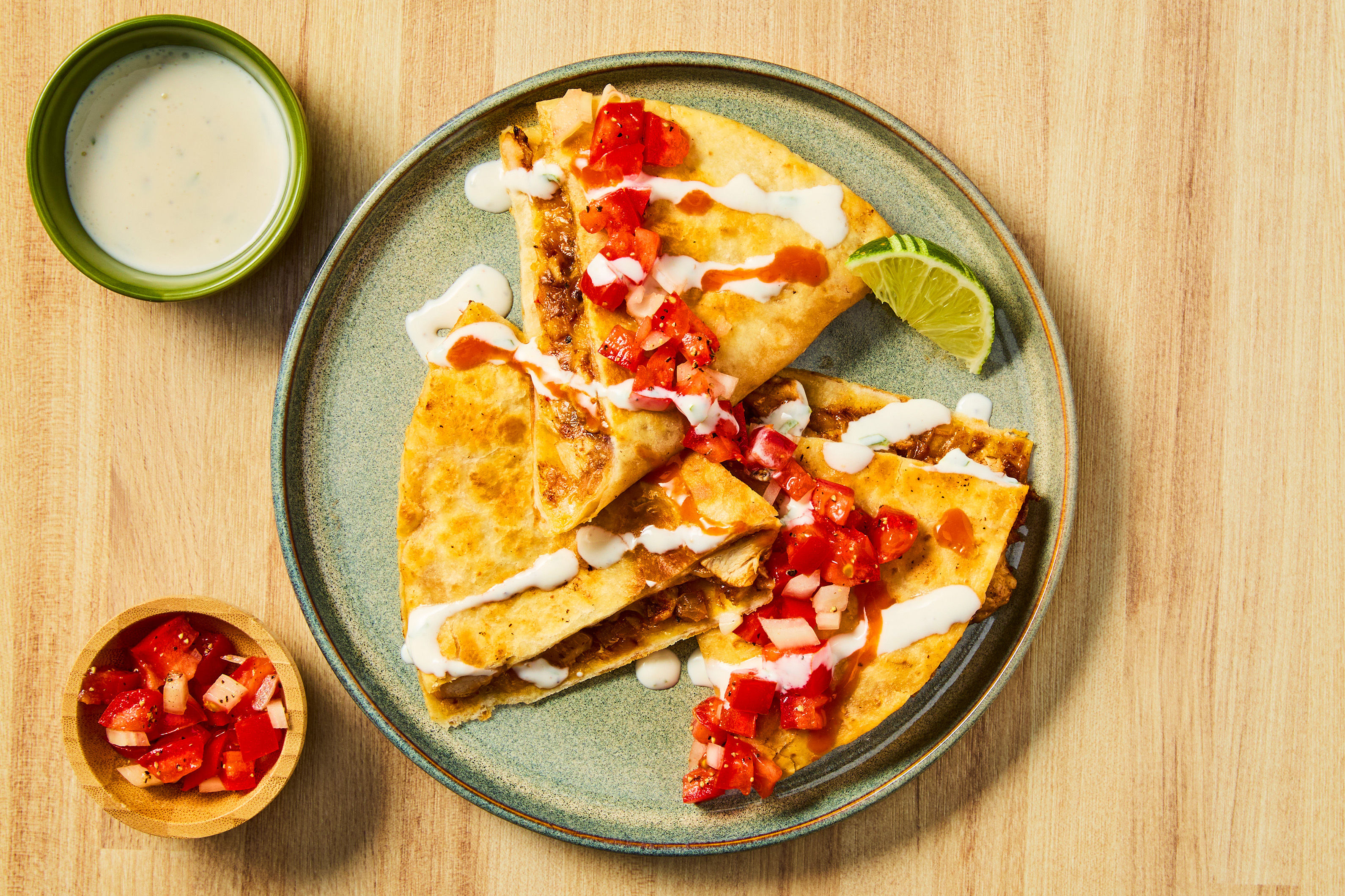 One Pan Baja Turkey Quesadillas