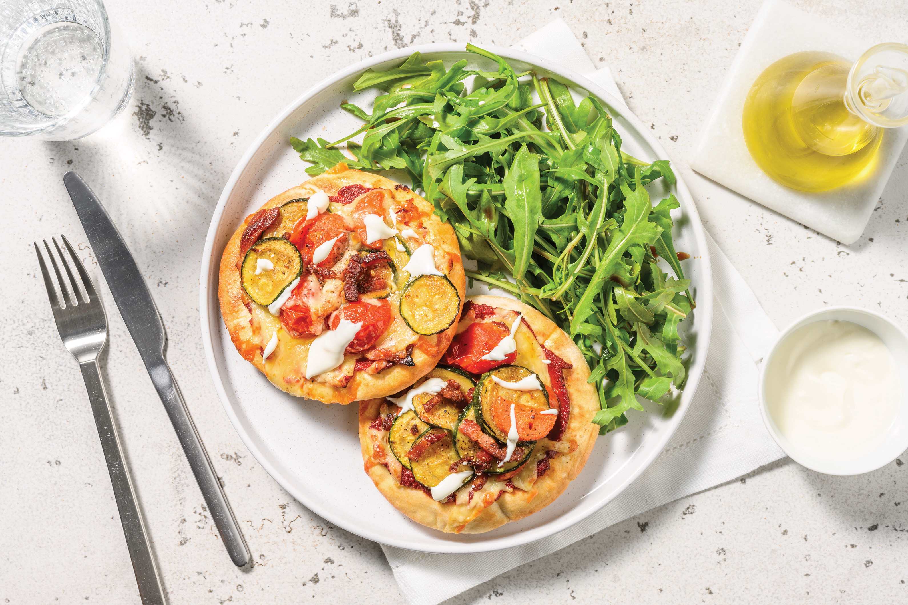 Easy Double Bacon & Zucchini Flatbread Pizza Recipe HelloFresh