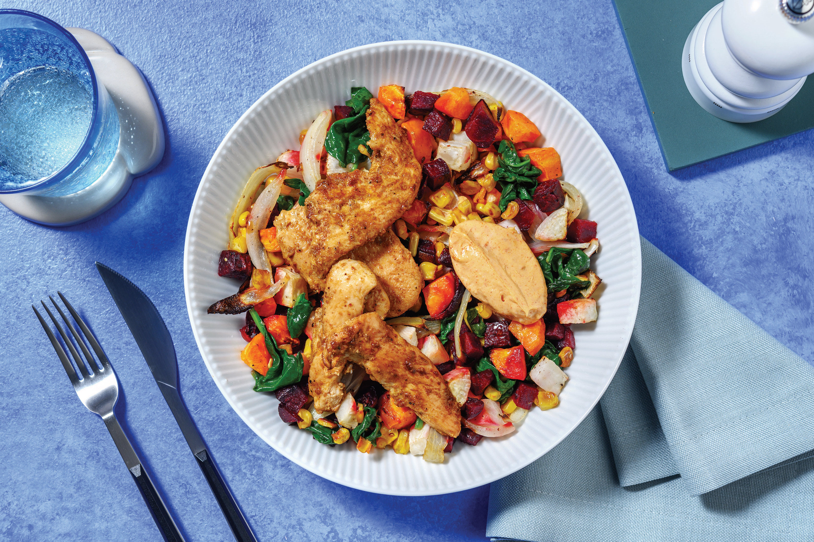 HelloHero Double Texan Chicken & Root Veggie Medley Recipe HelloFresh