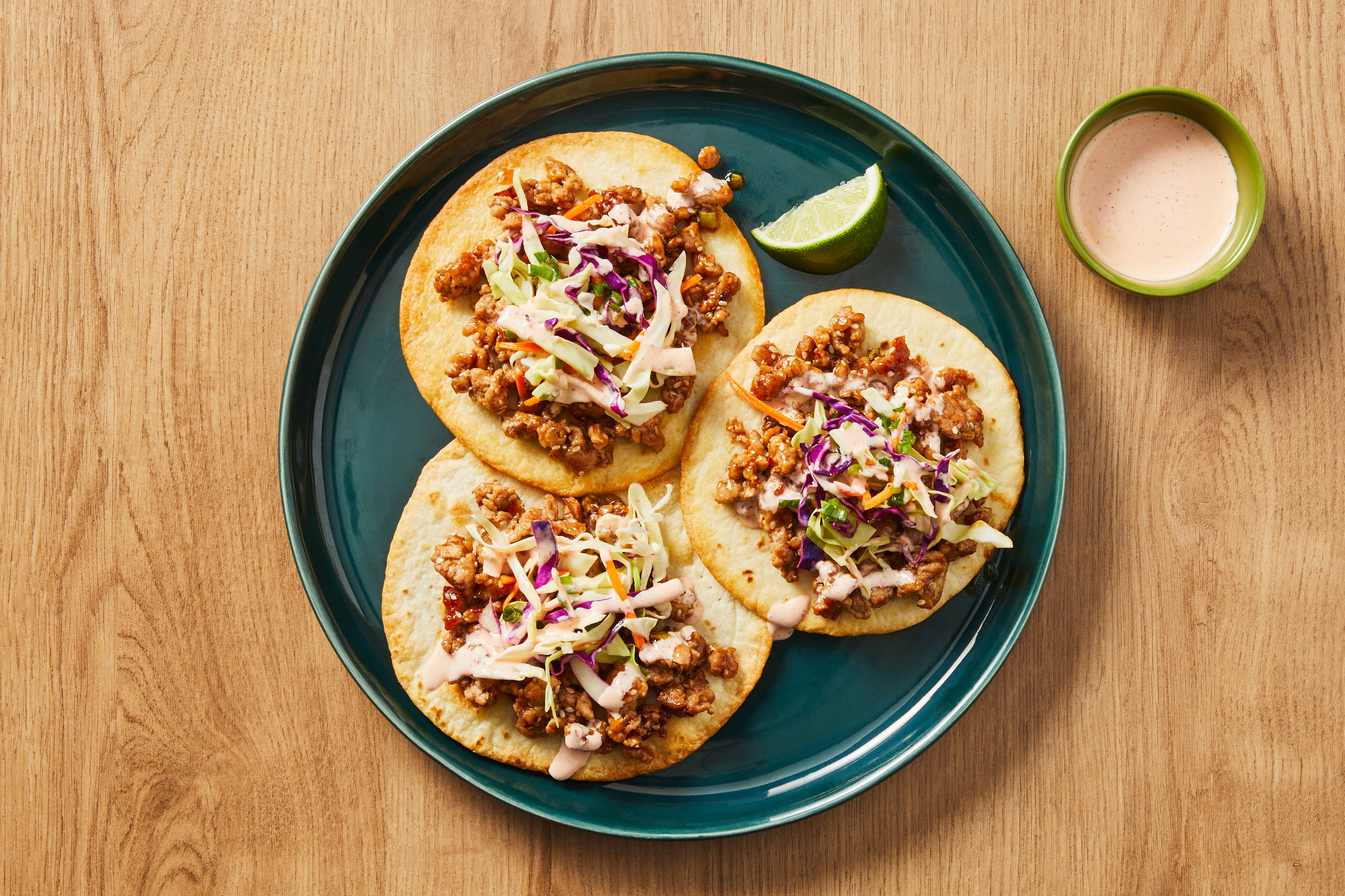 Sweet & Spicy Hoisin Chicken Tostadas