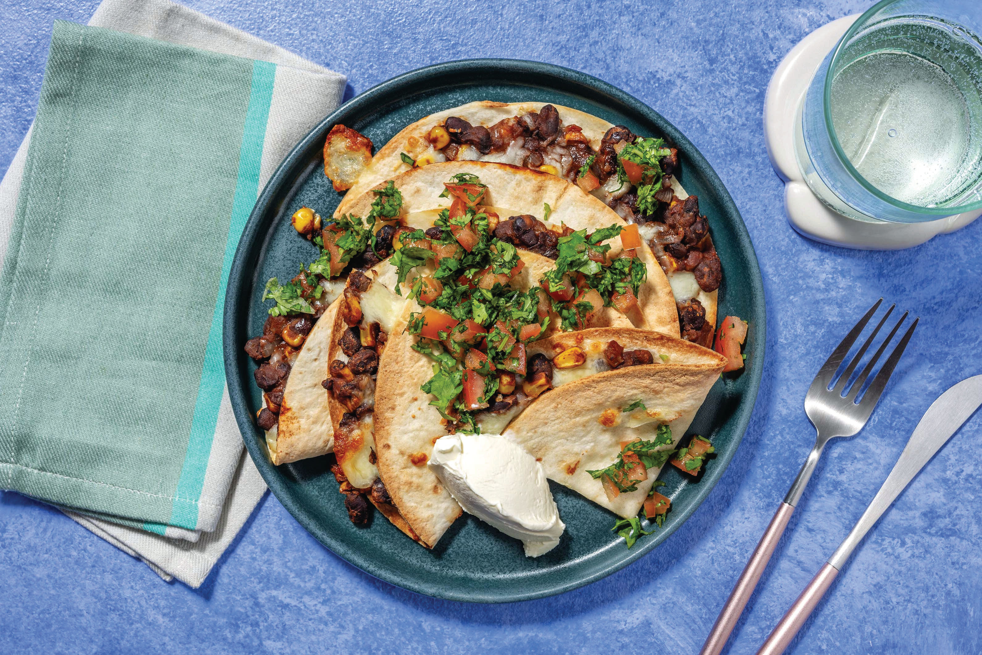 Cheesy Mexican Smashed Bean & Veggie Quesadillas Recipe HelloFresh